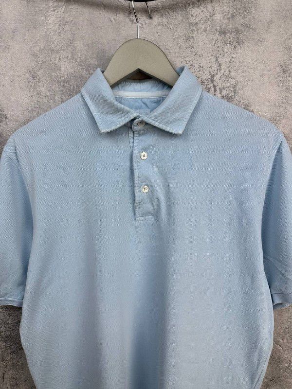 Fedeli Fedeli Polo Shirt Light Blue Short Sleeve Top Made in Italy Size US L / EU 52-54 / 3 - 4 Thumbnail