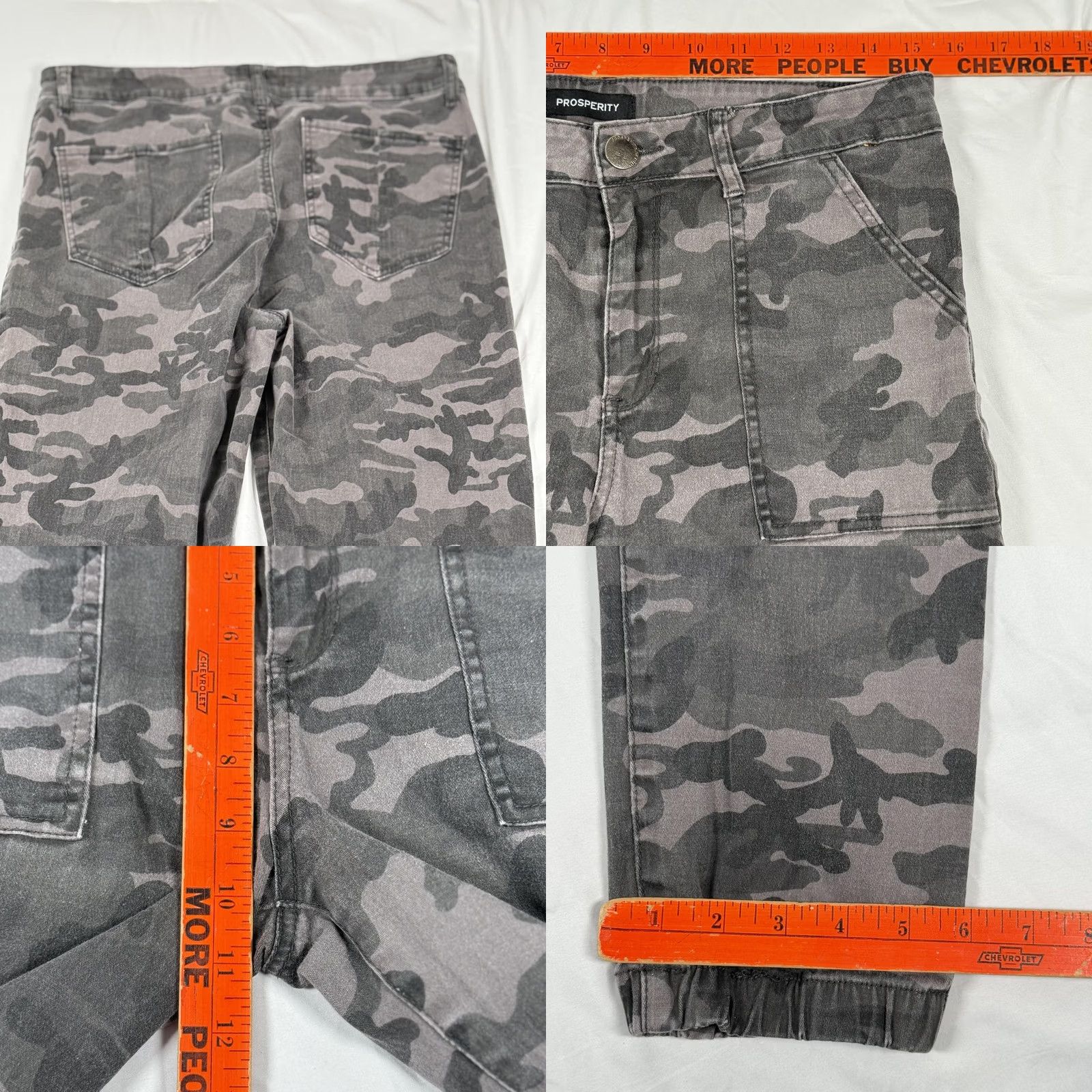 Vintage Prosperity Pants Womens Large Gray Camo Jogger Elastic Waist Cotton Blend Casual Size 36" / US 14 / IT 50 - 8 Thumbnail
