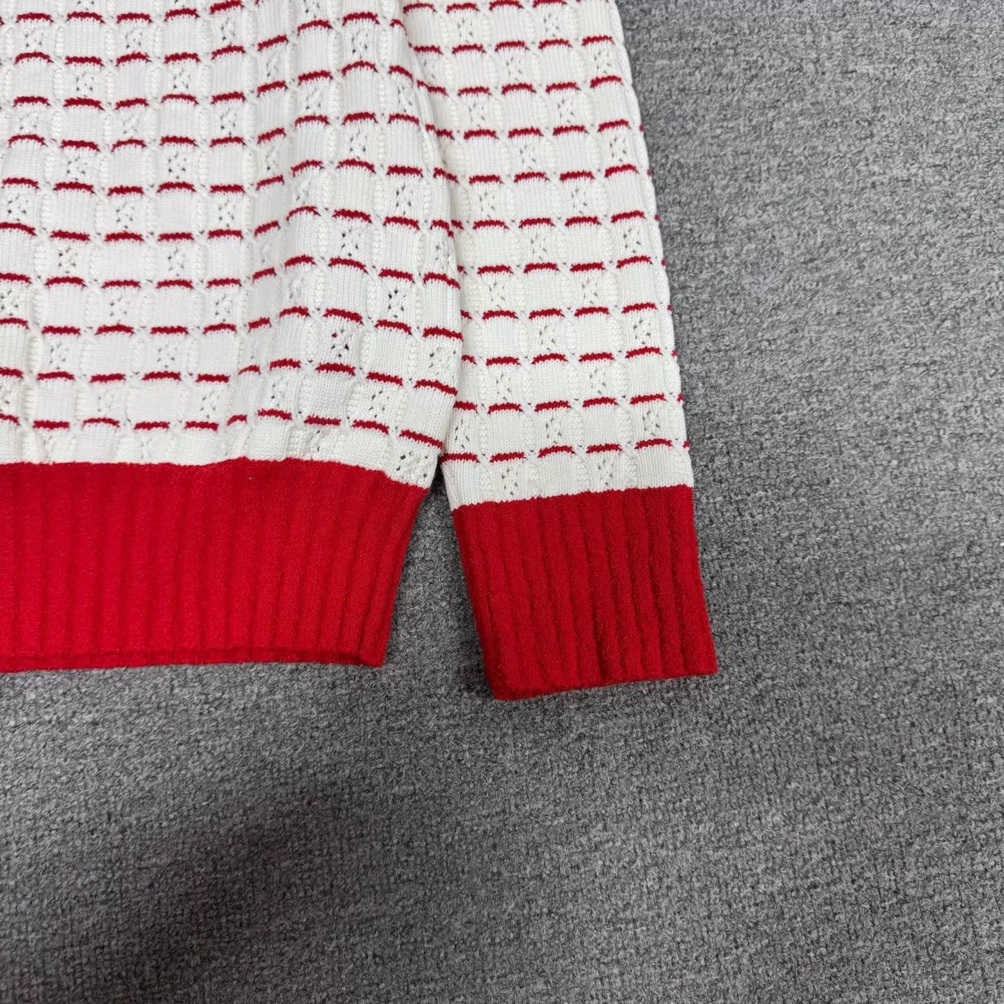 Chanel Chanel Red & White Double C Embroidered Cropped Knit Top Size XS / US 0-2 / IT 36-38 - 5 Thumbnail