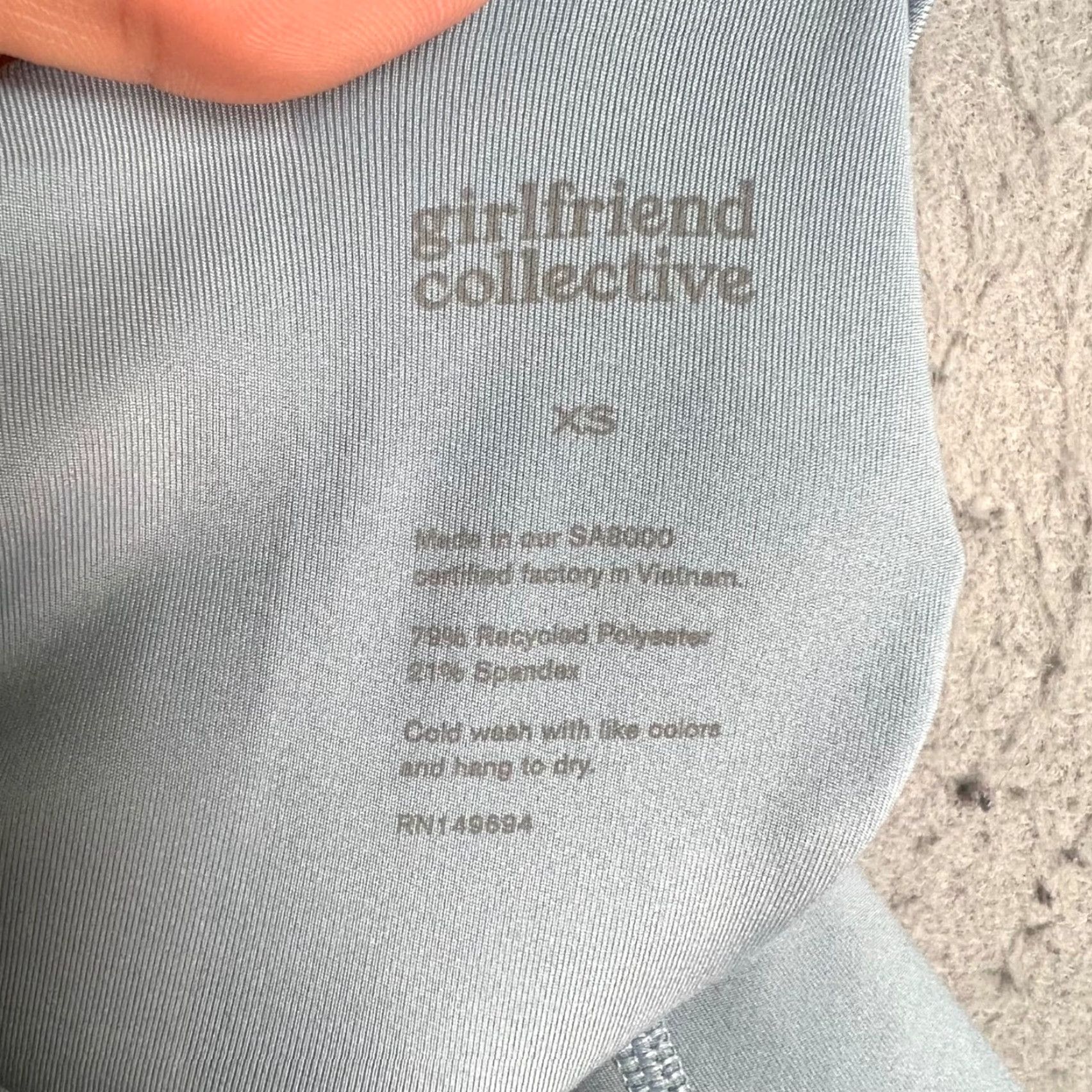 Girlfriend Collective Girlfriend Collective Womens XS High-Waist Light Blue Biker Shorts Athletic Shirt? Size 26" / US 2 / IT 38 - 4 Thumbnail