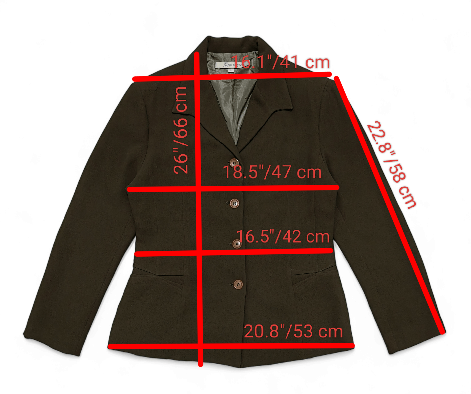 Saint Laurent Paris Vintage Saint Laurent YSL Women's Classic Blazer Jacket Y2K Size L / US 10 / IT 46 - 9 Thumbnail