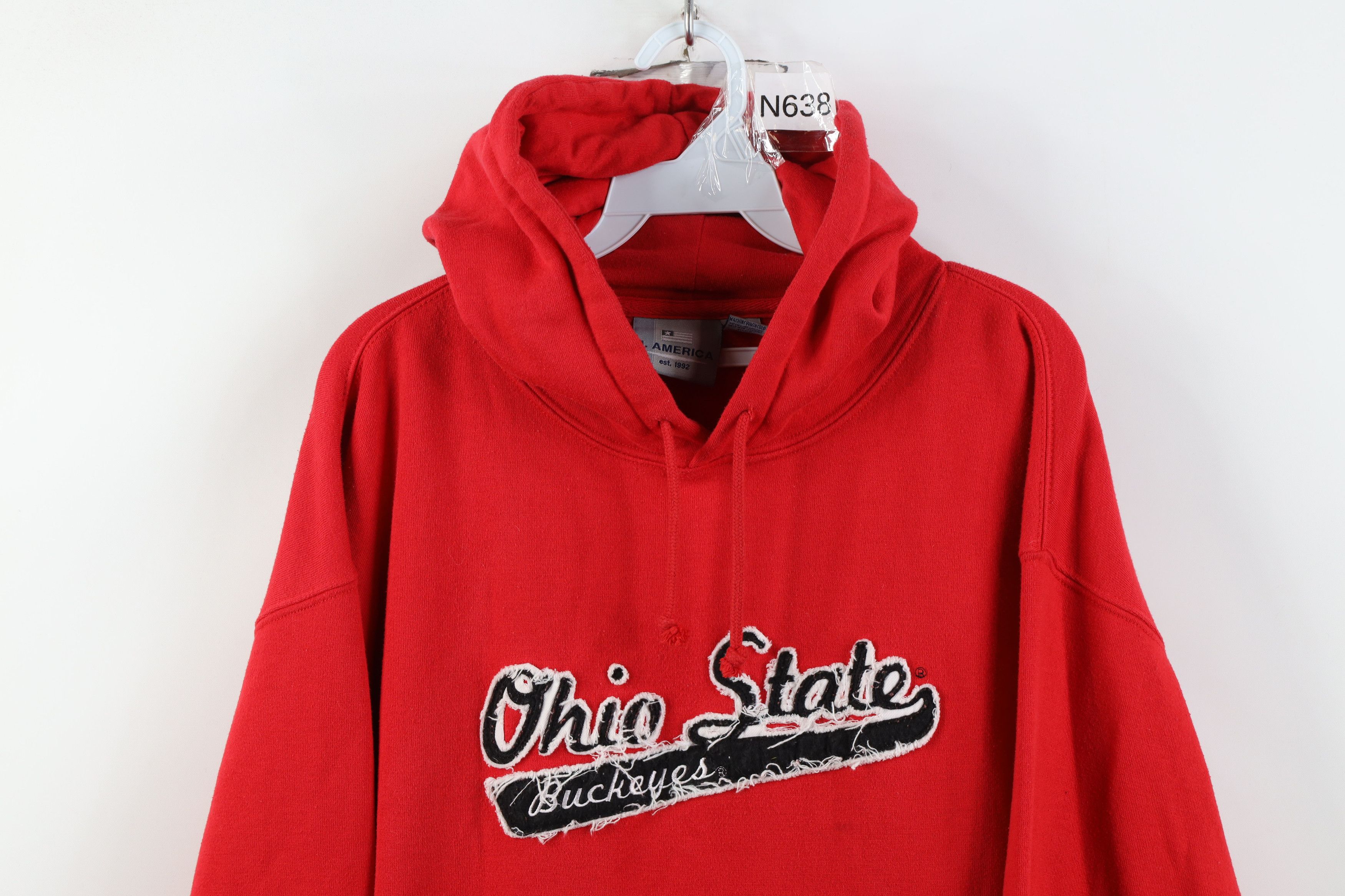 Vintage Vintage 90s Y2K Ohio State University Hoodie Sweatshirt Size US L / EU 52-54 / 3 - 2 Thumbnail