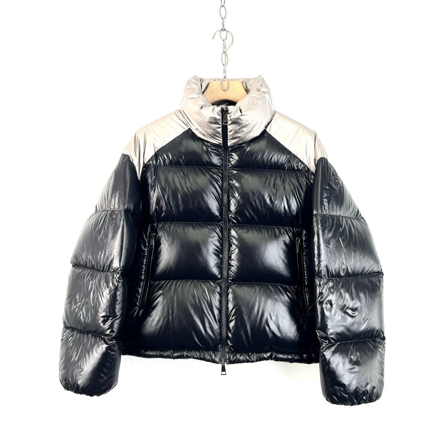 Moncler Moncler Black Silver Logo Down Jacket Size US M / EU 48-50 / 2 - 1 Thumbnail