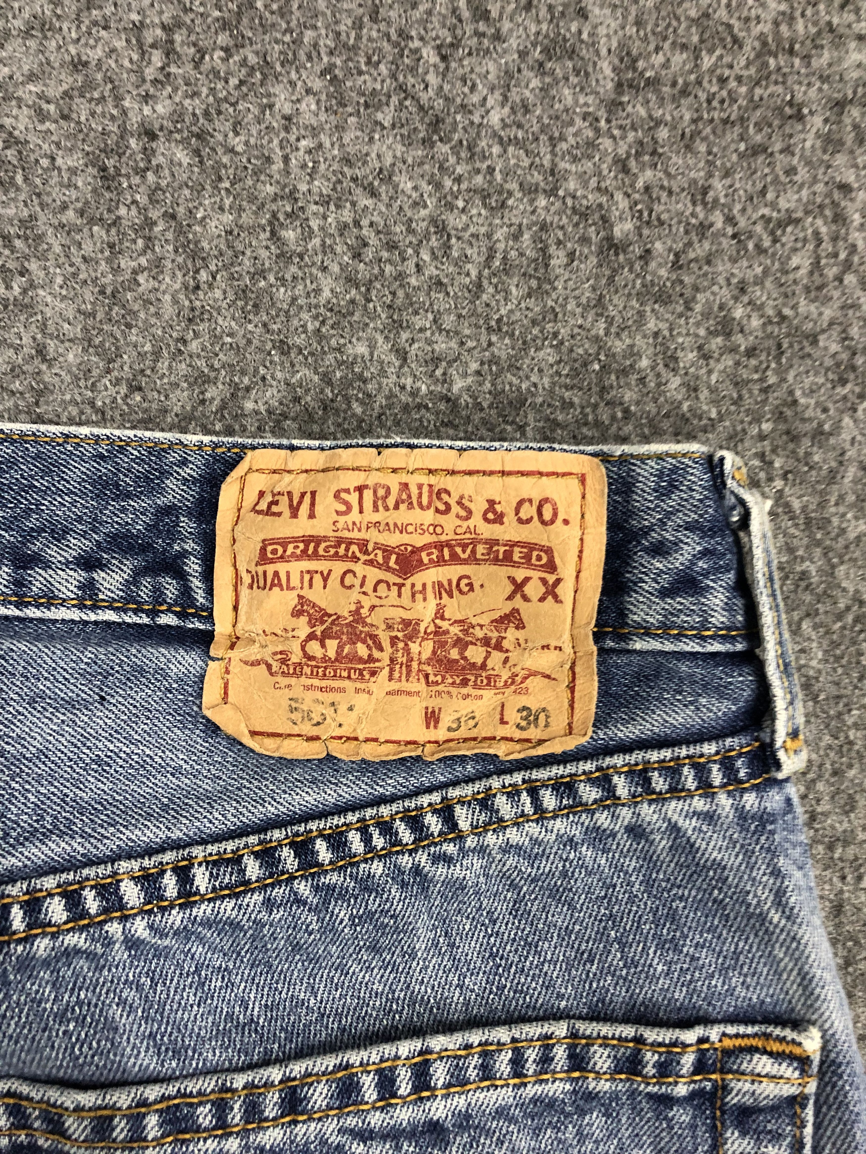 Levi's × Vintage Vintage 90s Levis 501 Light Wash Jeans DP0978 Size US 36 / EU 52 - 5 Thumbnail