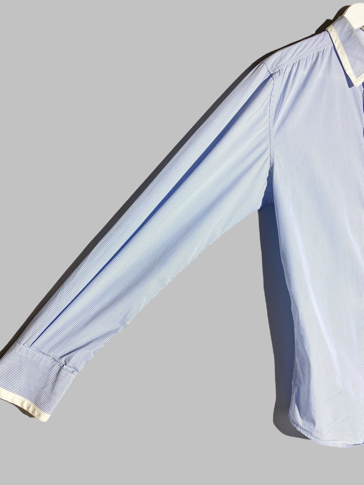 Dolce & Gabbana Dolce & Gabbana Blue White Pinstripe Dress Shirt Slim Fit Size US M / EU 48-50 / 2 - 9 Thumbnail