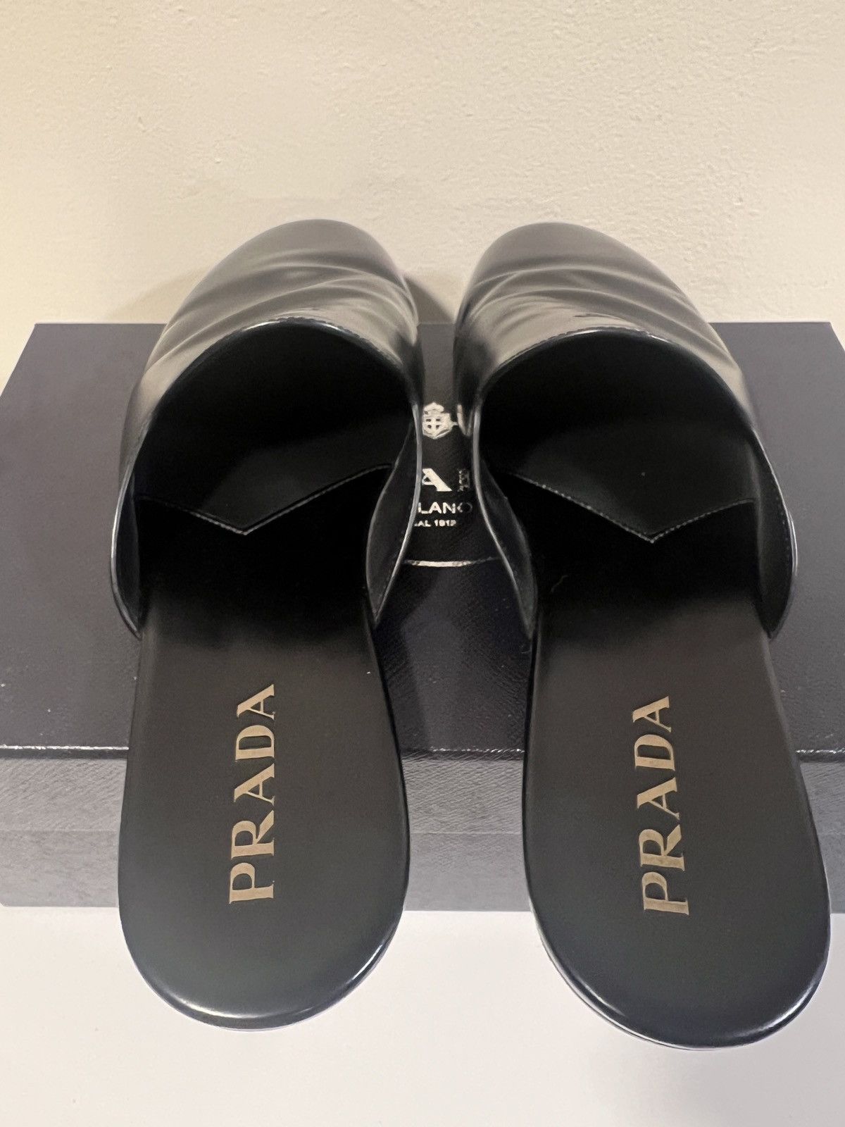 Prada Prada Brushed Leather Slipper Mules Size US 10 / EU 43 - 9 Thumbnail