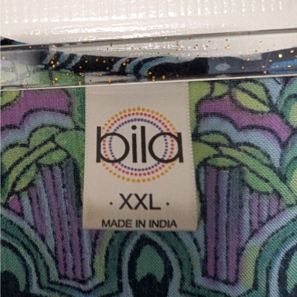 Designer Bila Boho Maxi Dress Womens Size XXL Blue Geometric Crochet Size XXL / US 16-18 / IT 52-54 - 6 Thumbnail