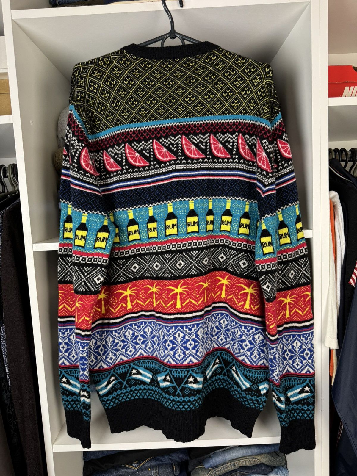 Diesel Diesel Rum Bottles & Tropical Palms Colorful Sweater Size US L / EU 52-54 / 3 - 13 Thumbnail