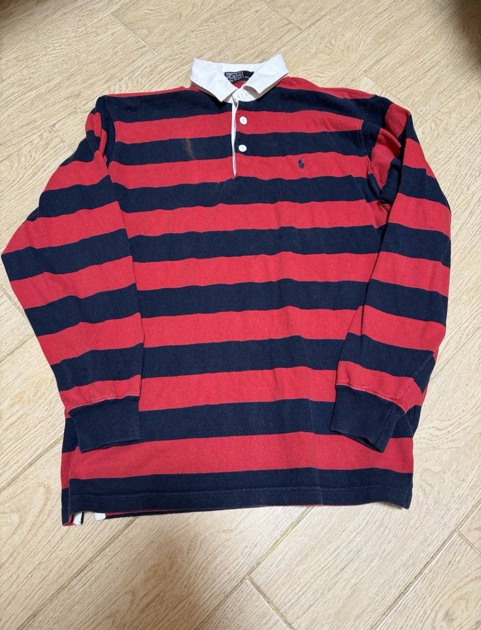 Polo Ralph Lauren × Vintage Vintage Polo Ralph Lauren Distressed Rugby Sweatshirt Size US L / EU 52-54 / 3 - 1 Thumbnail