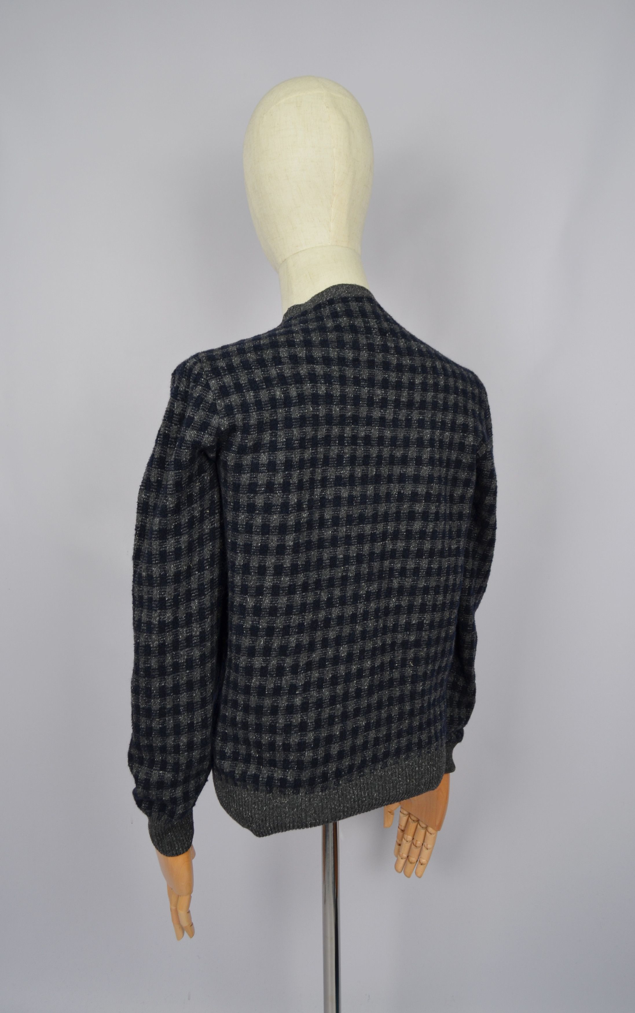 Brooksfield × Designer Brooksfield Torino Check Wool Blend Knit Sweater Size 48/S Size US S / EU 44-46 / 1 - 10 Thumbnail