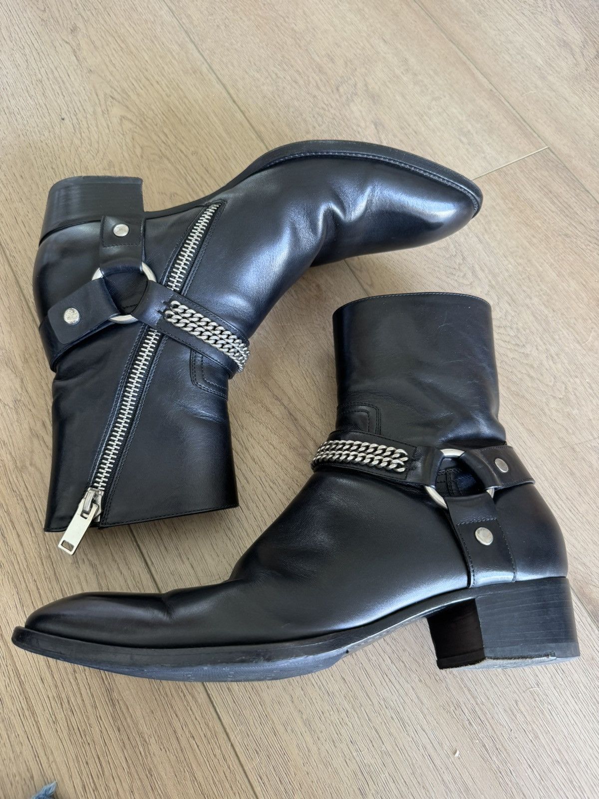 Saint Laurent Paris FW13 Leather Chain Wyatts Size US 9 / EU 42 - 1 Thumbnail