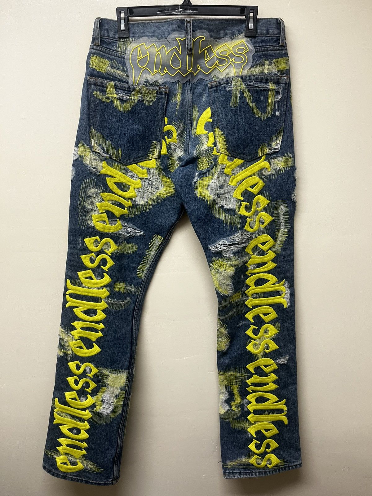 Vlone distressed fashion jeans