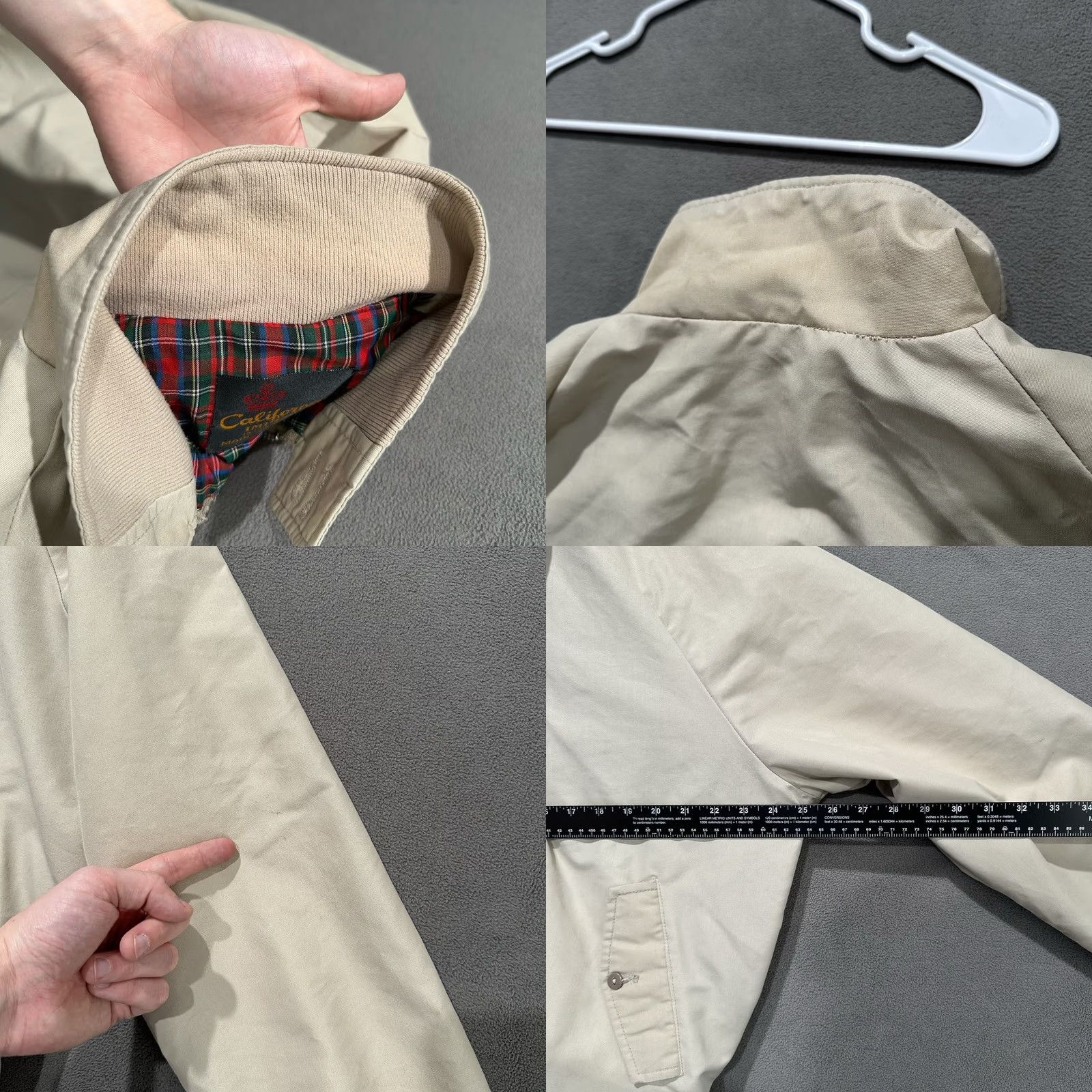 Imperial VINTAGE California Imperial Bomber Jacket Mens 2XL Beige Size US XXL / EU 58 / 5 - 8 Thumbnail