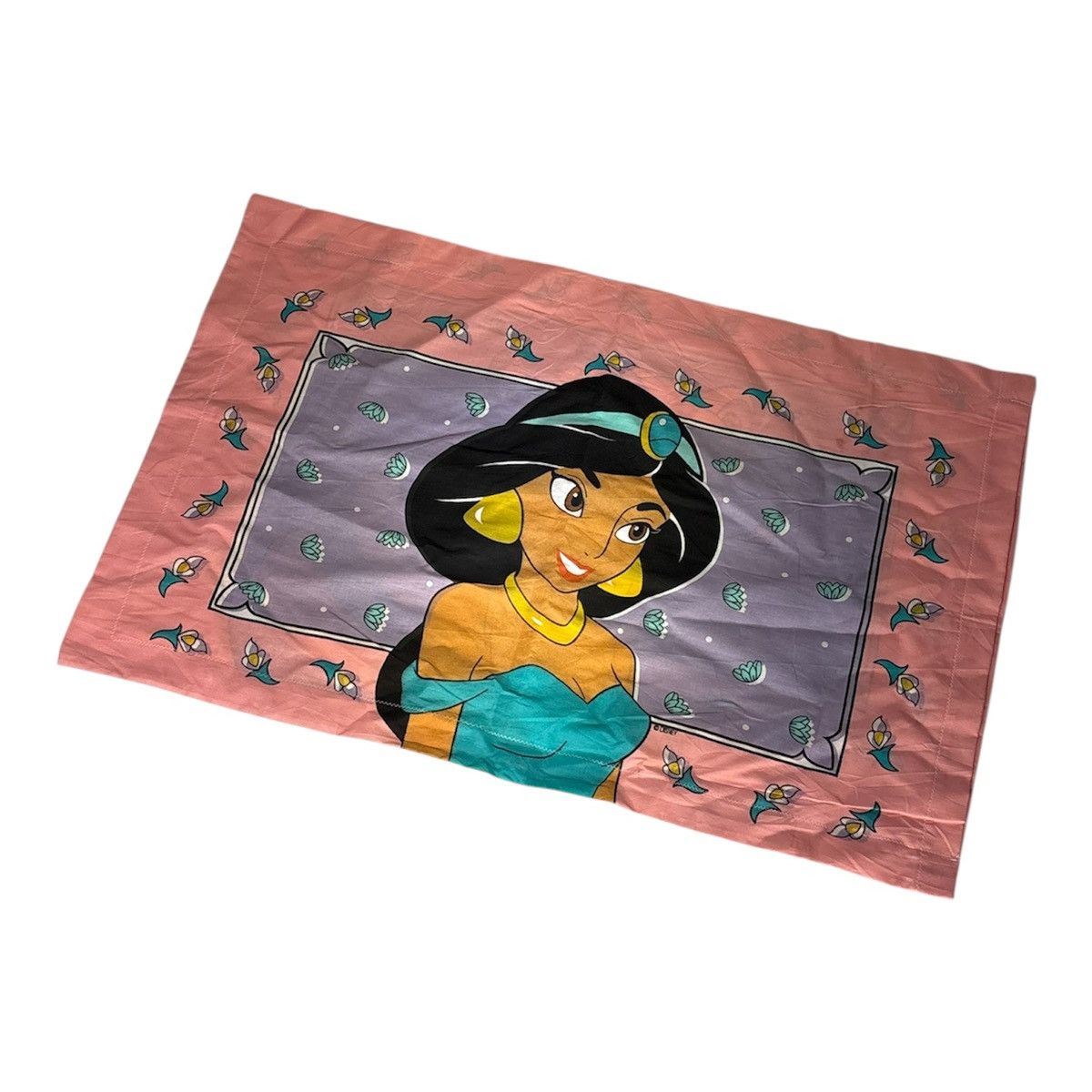 Disney Vintage 90s Disneys Aladdin Princess Jasmine Raja Pillowcase Size ONE SIZE - 2 Thumbnail