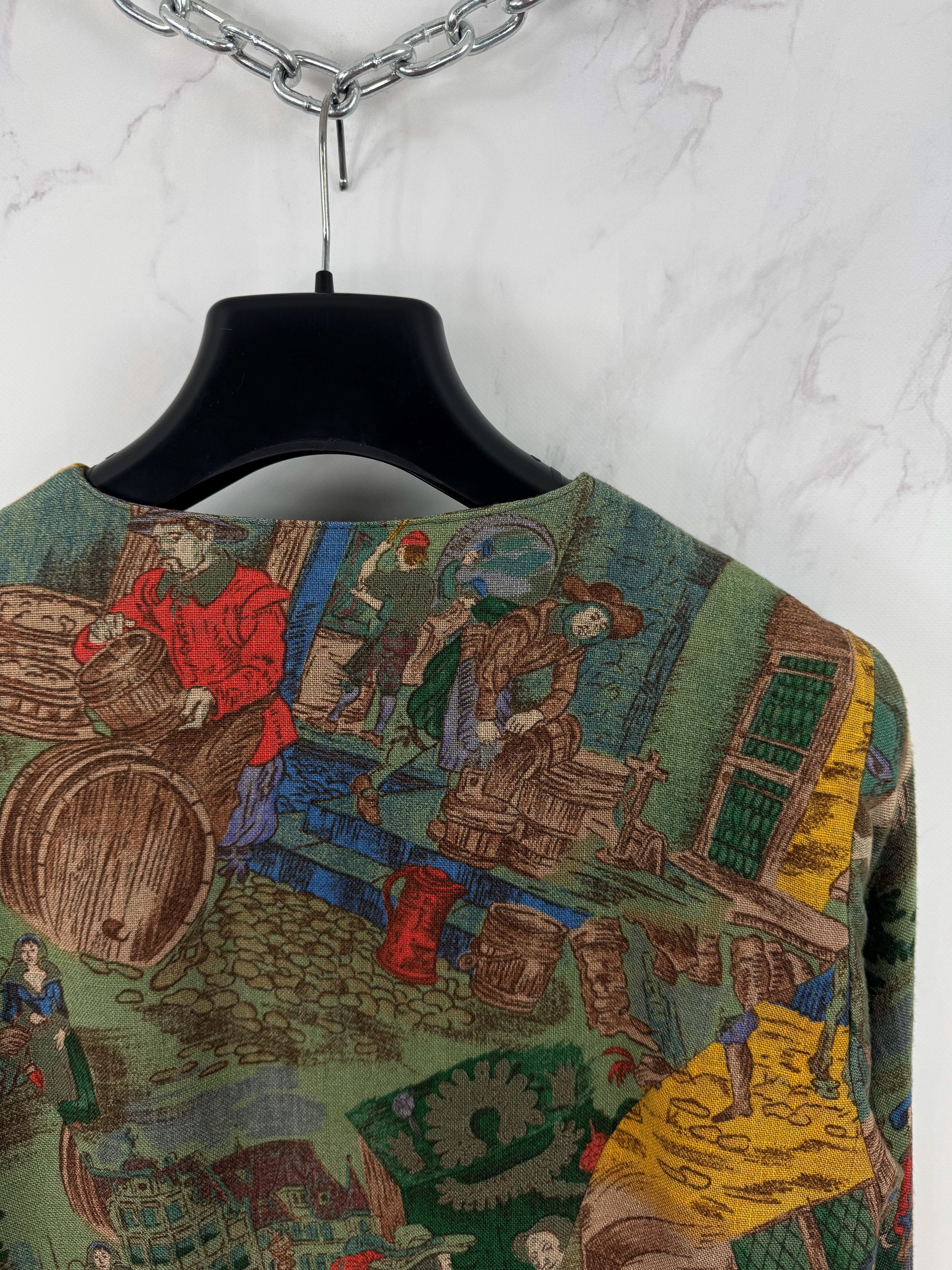 Vintage Vintage Cropped Blazer With Medieval Historical Pattern Size L / US 10 / IT 46 - 6 Thumbnail