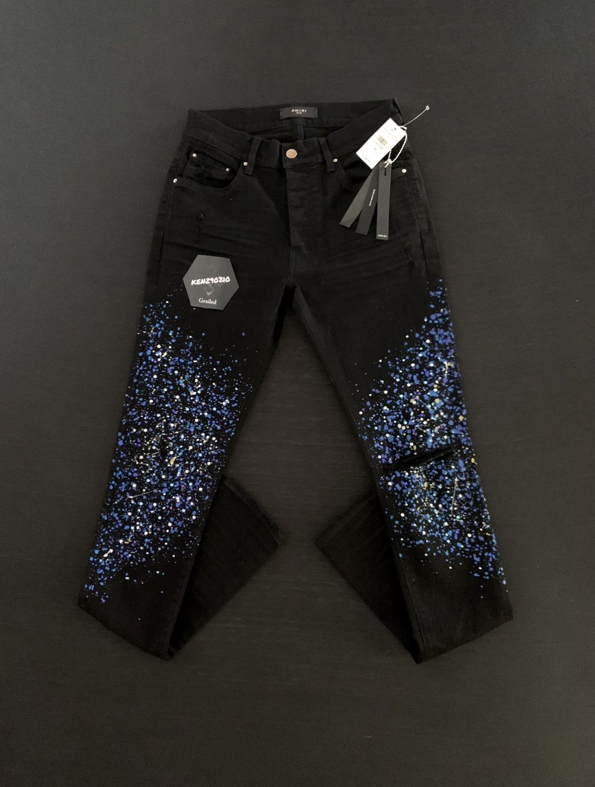 Amiri Amiri Black Crystal Painter Jeans Size US 30 / EU 46 - 1 Thumbnail