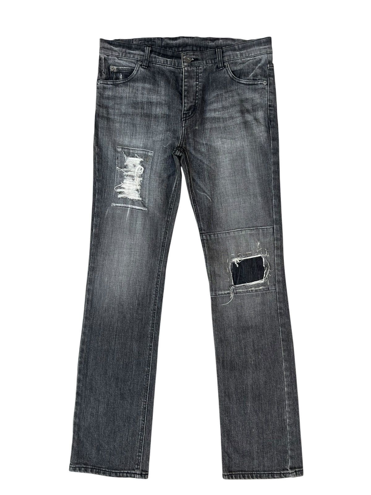Beams Plus Beams X Vaporize Distressed Stretch Denim Flare Jeans Size US 32 / EU 48 - 1 Thumbnail