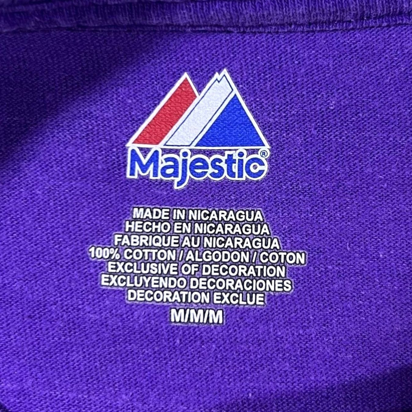 Vintage Majestic Rockies Little League Baseball Graphic Purple T-Shirt Medium Mens Short Sleeve Logo Front Back 20.5” 28” 8.5” WL267 Size US M / EU 48-50 / 2 - 3 Thumbnail