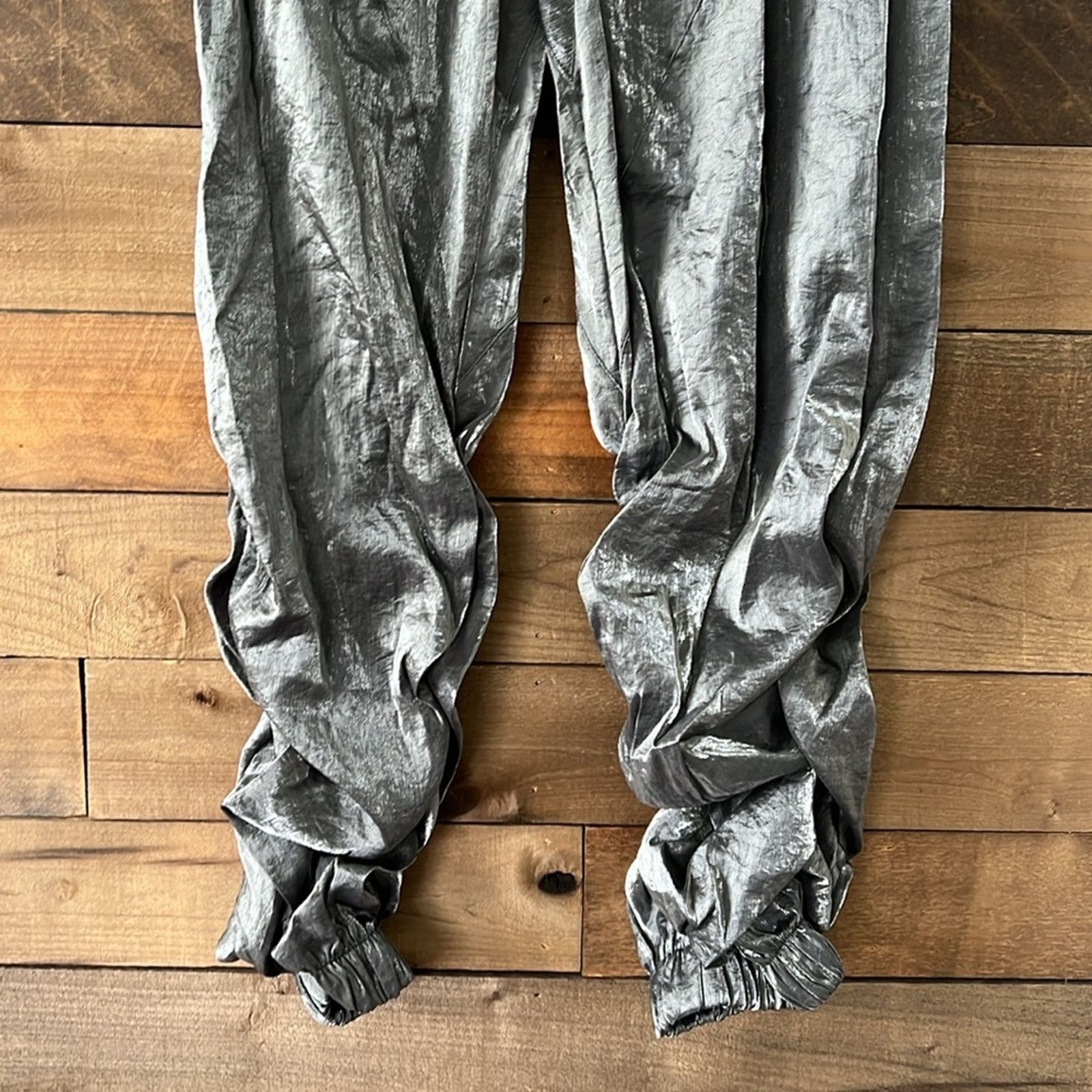 Theory Theo Women's Athena Ruched Trackpant in Black Metallic Size 27" / US 4 / IT 40 - 3 Thumbnail