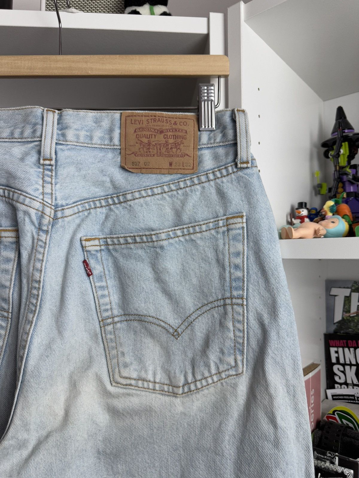 Levi's × Levi's Vintage Clothing × Vintage Vintage 90s Levi’s 527 wide leg babyblue denim pants 33x32 Size US 33 - 5 Thumbnail