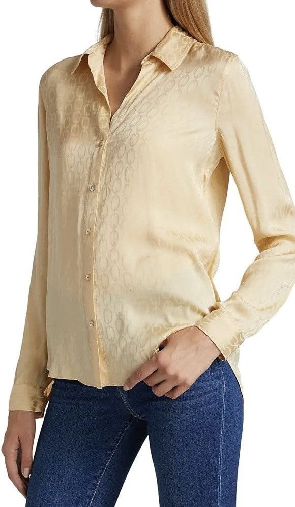 L'AGENCE L'AGENCE Holly Chain-Print Silky Collared Blouse Size S / US 4 / IT 40 - 5 Thumbnail