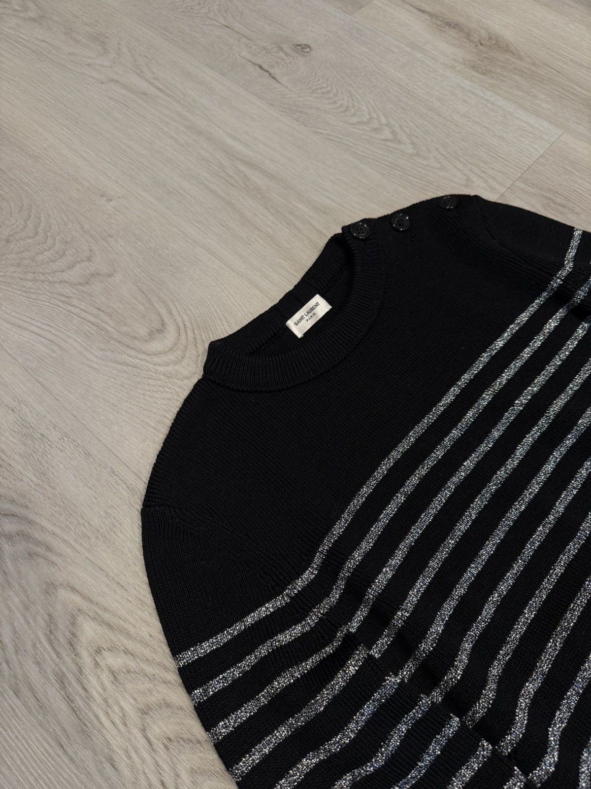 Saint Laurent Paris s/s 2019 glitter striped sailor sweater!! Size US S / EU 44-46 / 1 - 3 Thumbnail