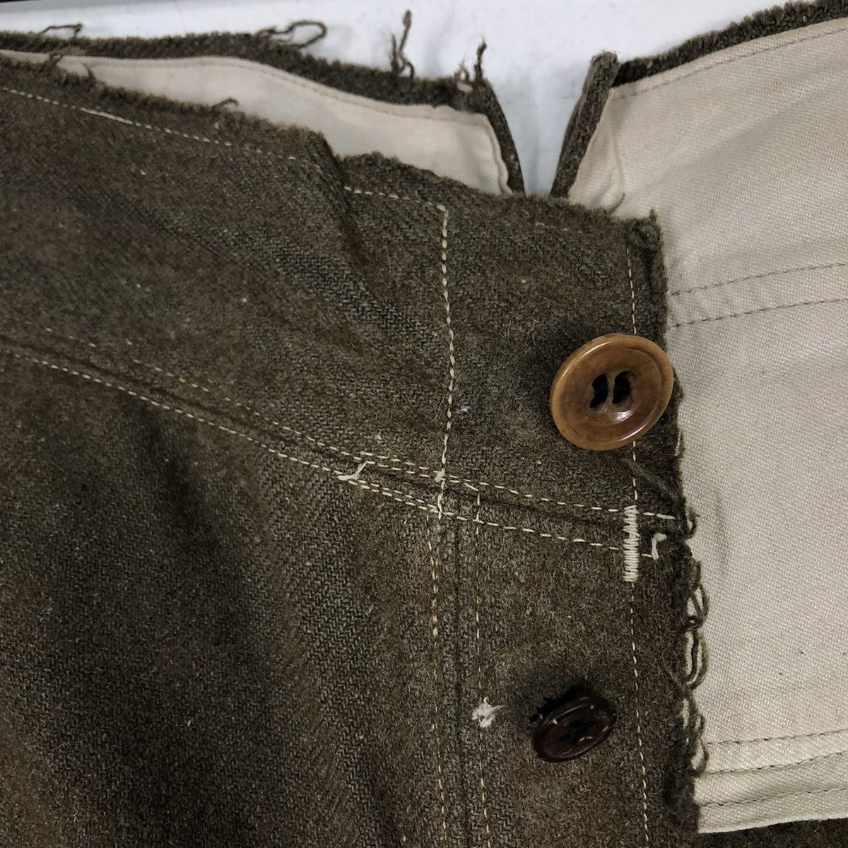Vintage 🔥TRUE VINTAGE 40’s MILITARY WOOL PANTS CROPPED SMOCKED Size US 32 / EU 48 - 12 Thumbnail