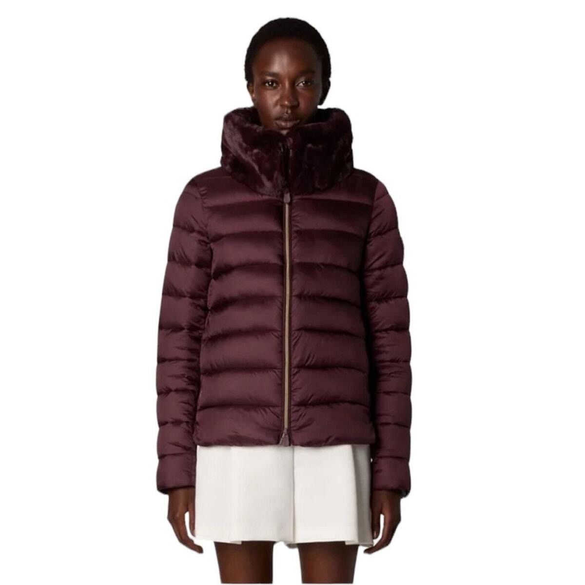 Save The Duck new Save the Duck Sz S Purple Faux Fur Collar Puffer Coat Size S / US 4 / IT 40 - 1 Thumbnail