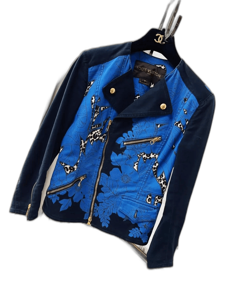 Louis Vuitton Louis Vuitton Vintage Blue Floral Denim Jacket Size S / US 4 / IT 40 - 1 Thumbnail