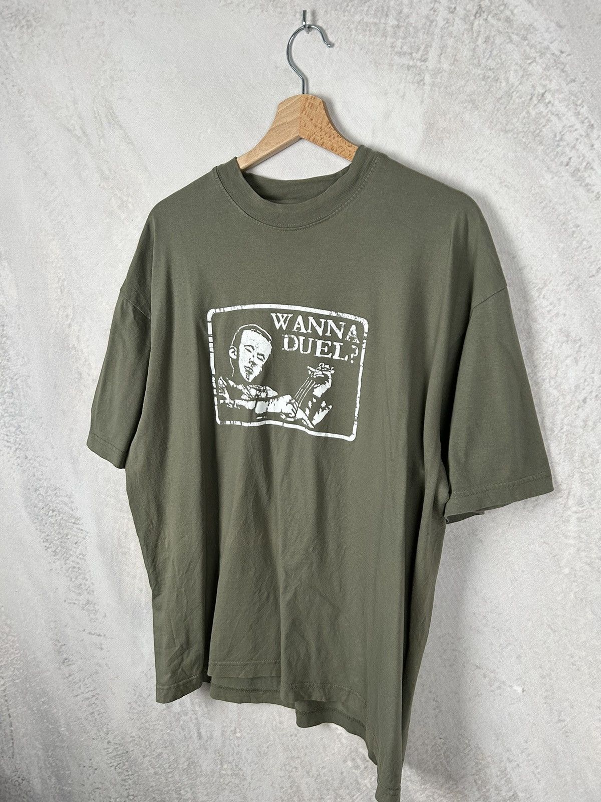 Vintage Vintage Graphic Tee Wanna Duel 90s Y2K Khaki Skate Size US XL / EU 56 / 4 - 2 Thumbnail