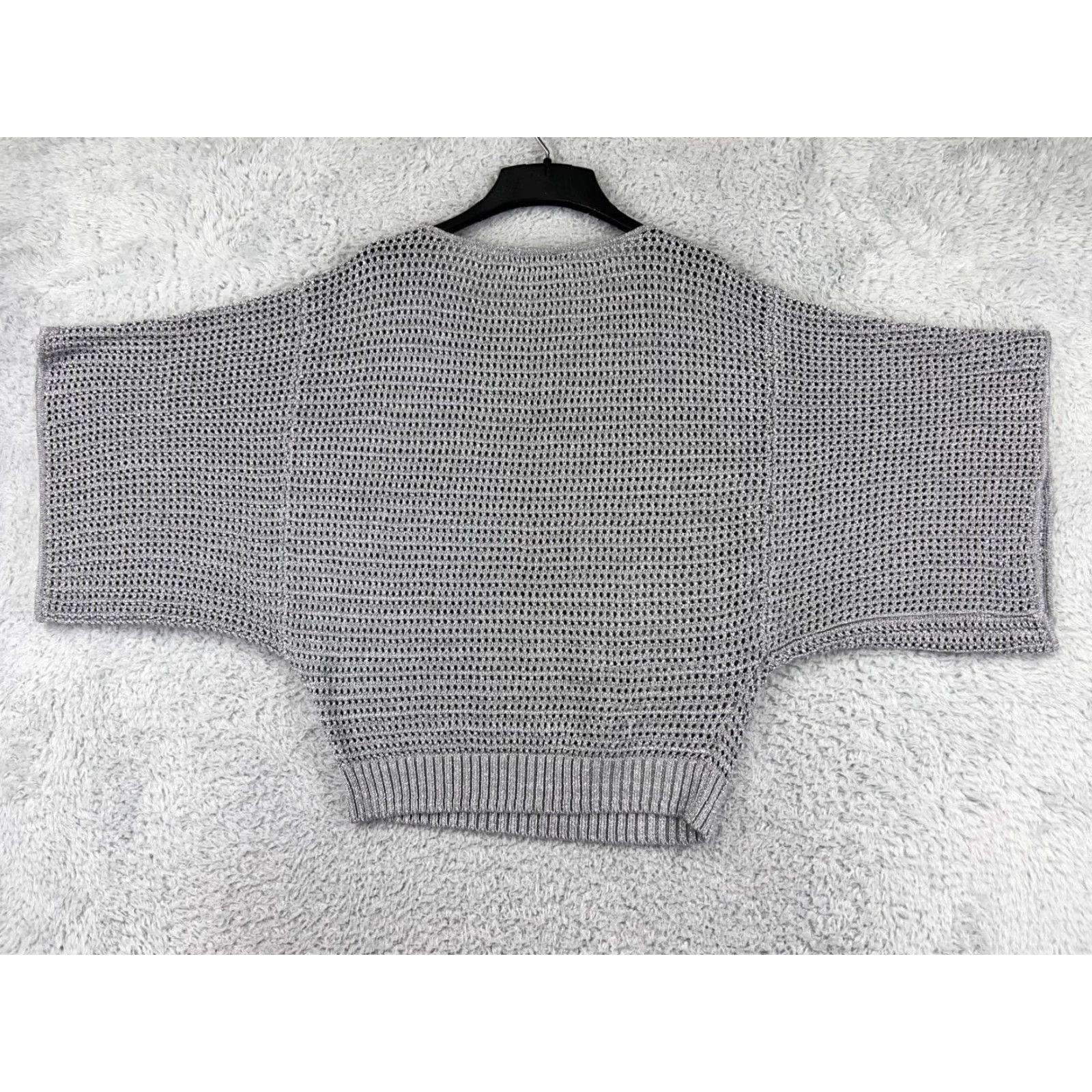 Vintage INC International Concepts Sweater Women's Large Gray Chunky Knit Pullover Viscose Blend Long Sleeve Casual Workwear Menswear Size L / US 10 / IT 46 - 2 Thumbnail
