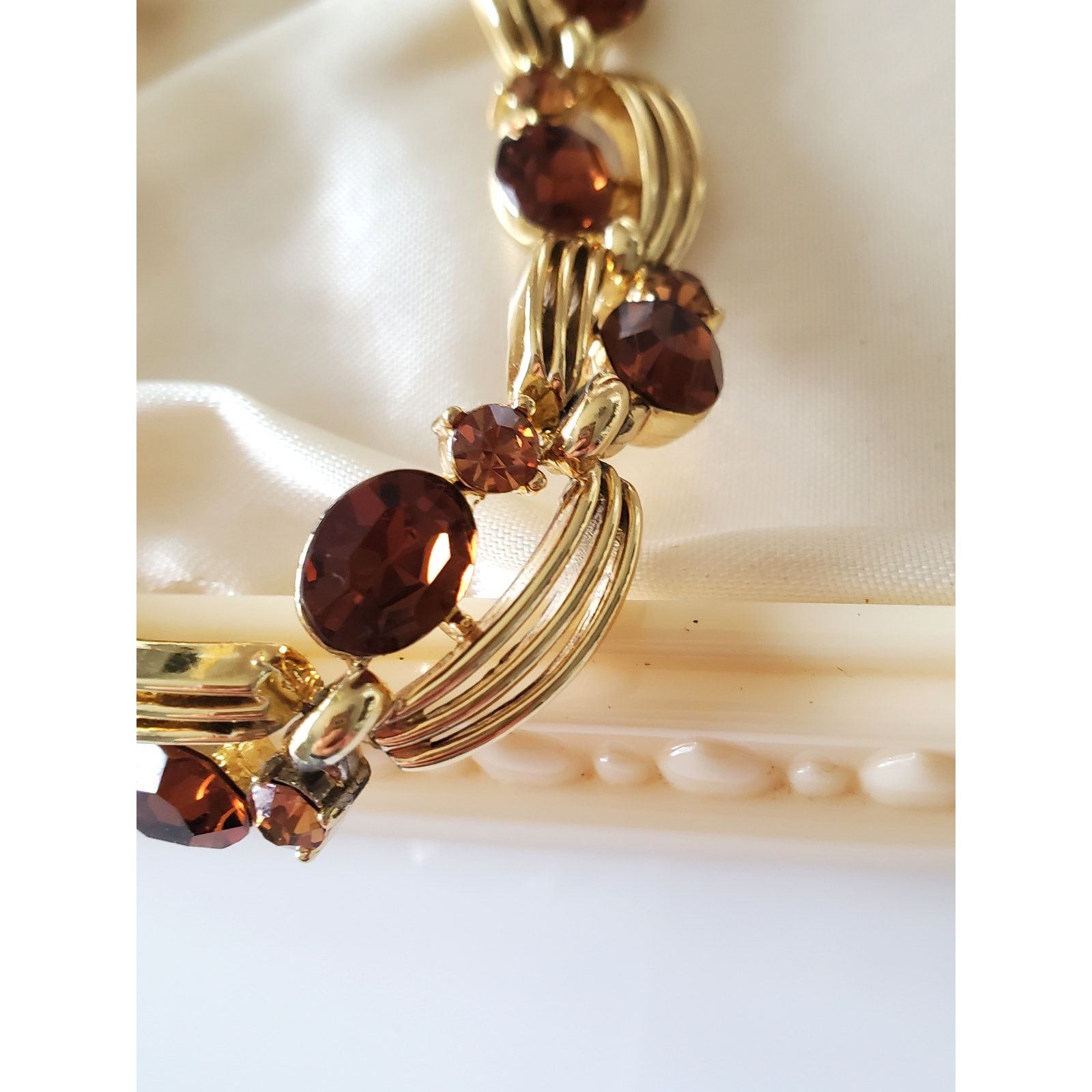 Other Vintage Amber Brown Rhinestone Choker Necklace by Lisner Size ONE SIZE - 4 Thumbnail