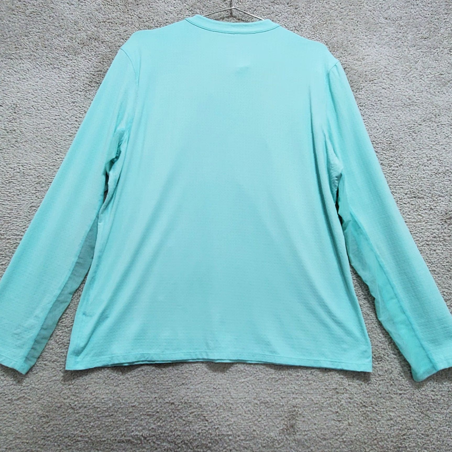 AQUA Dover Saddlery Coolblast Women's XL Blue Long Sleeve V-Neck Embroidered Nylon Blouse Size XL / US 12-14 / IT 48-50 - 2 Thumbnail