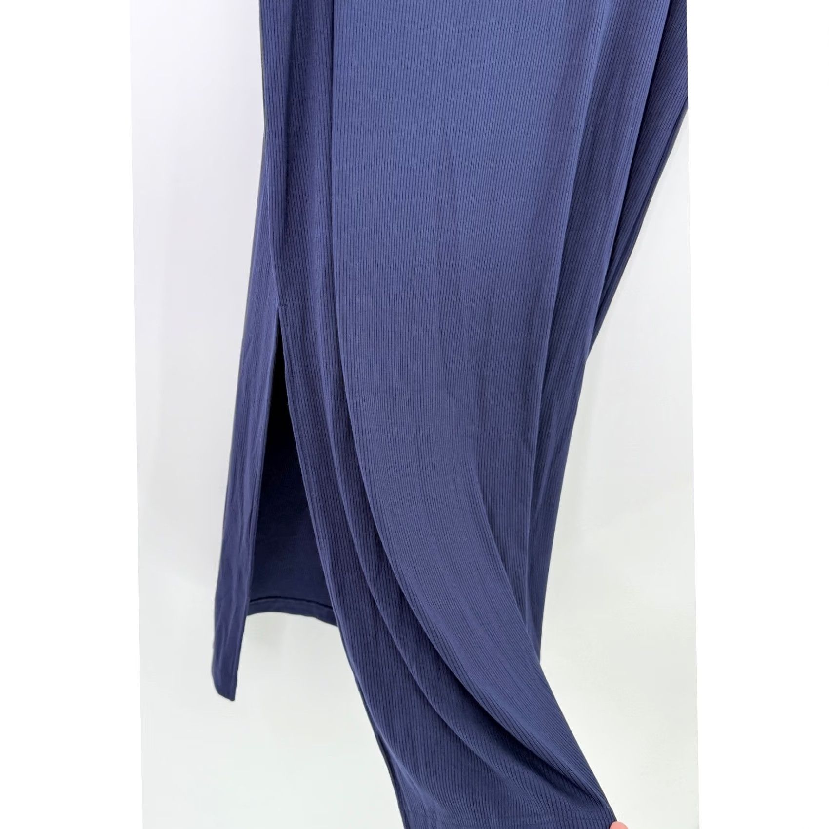 Vintage Aerie Offline Maxi Skirt XL TG Navy Blue Ribbed NWT Office Businesswomen Size 40" / US 18 - 5 Thumbnail
