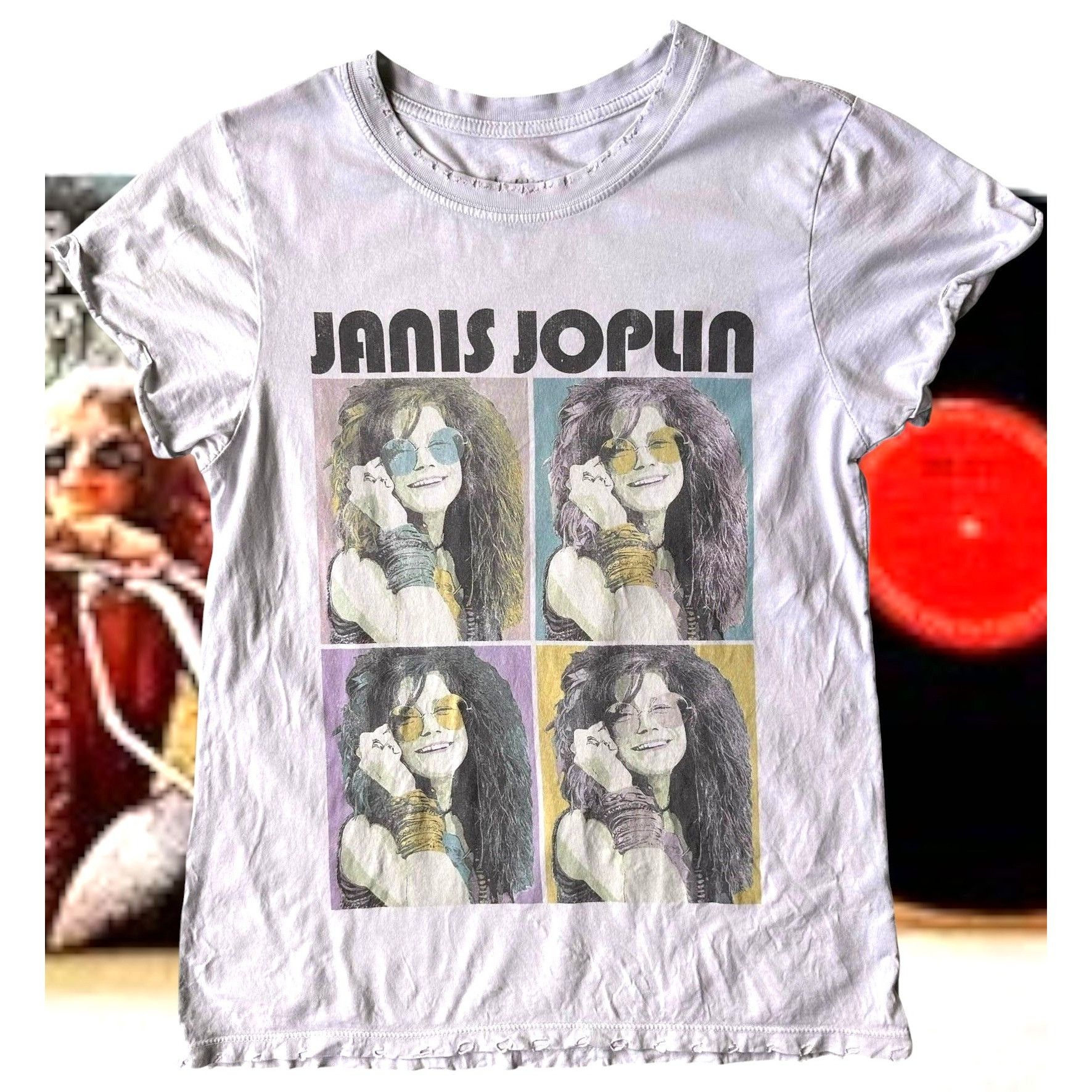 Vintage Janis Joplin T Shirt Small White Recycled Karma Pearl Bobby Size S / US 4 / IT 40 - 1 Thumbnail