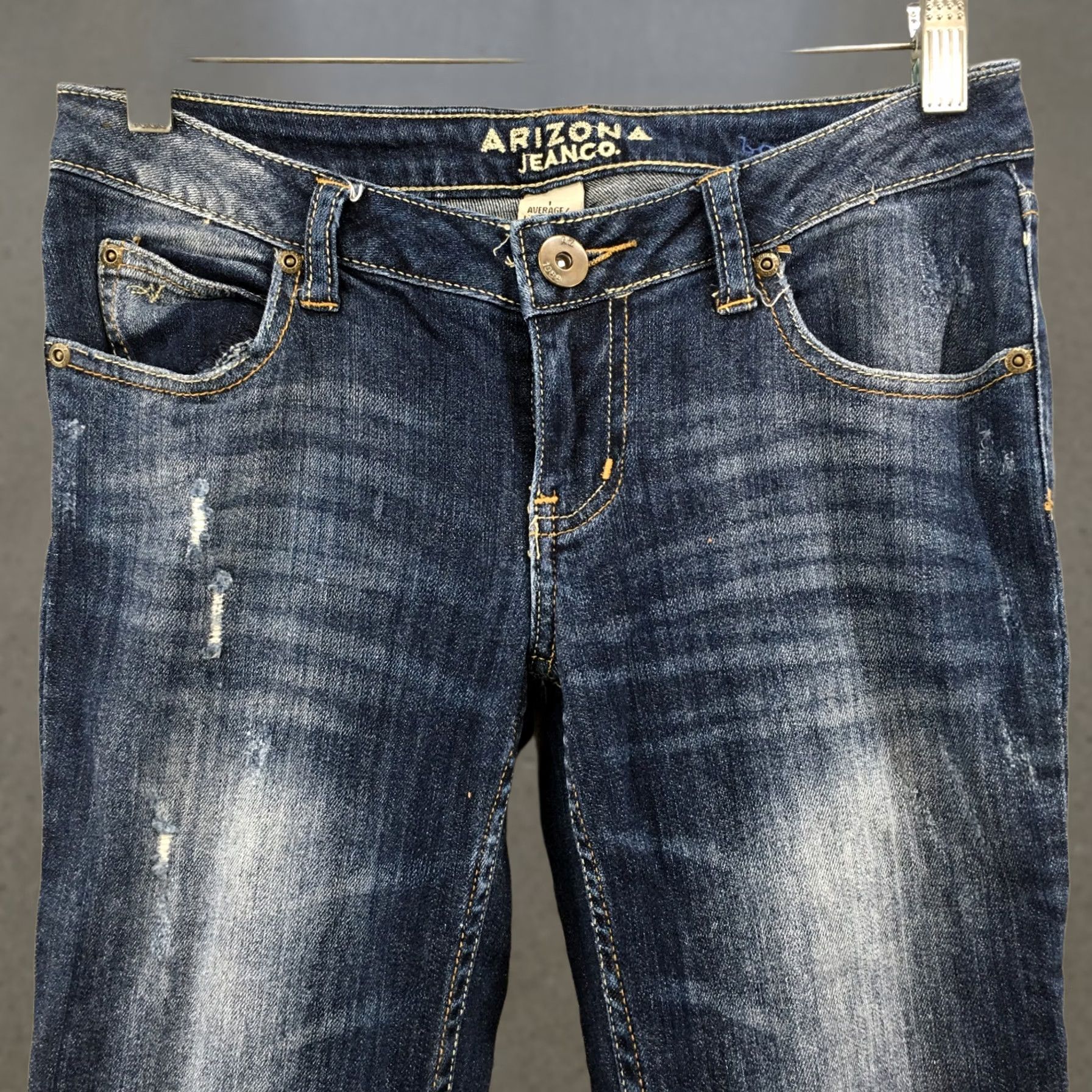 Vintage Arizona Jean Co. Bootcut Jeans Womens 1 Average Blue Denim Zip Jeans Womens Regular 28 Inseam 30.5 in Shoes? No — (adjusted) Size 25" / US 0 / IT 36 - 1 Thumbnail