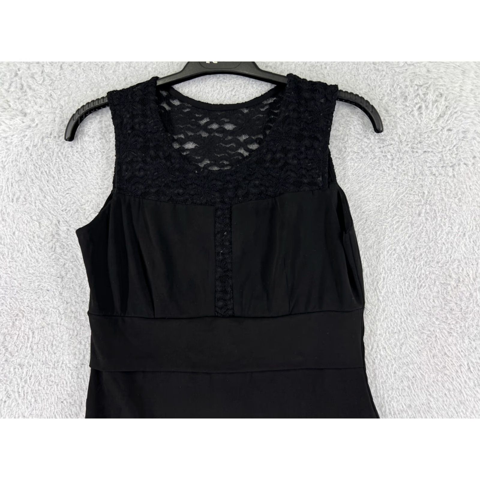 Vintage Enfocus Studio Dress Womens 4 Black Lace Shoulders Sleeveless Polyester Blend Size S / US 4 / IT 40 - 5 Thumbnail