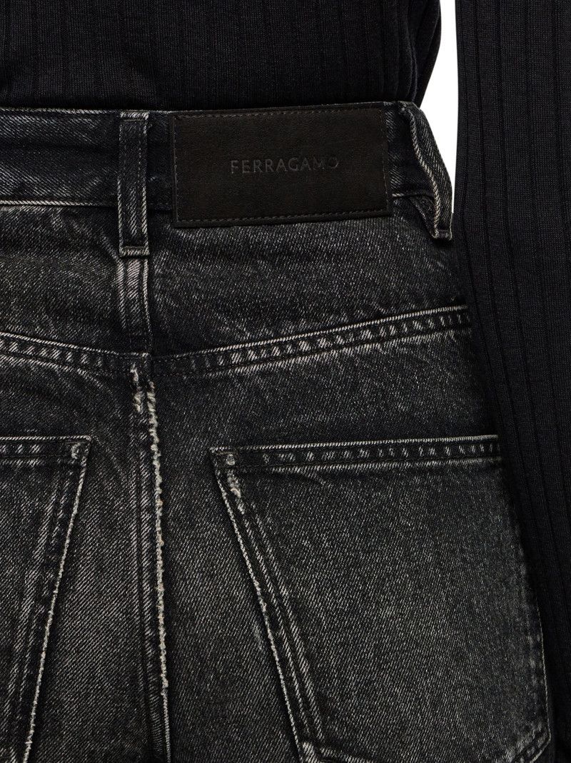 Salvatore Ferragamo o1s1rm0526 Five Pocket Flared Jeans in Black Size 26" / US 2 / IT 38 - 7 Thumbnail