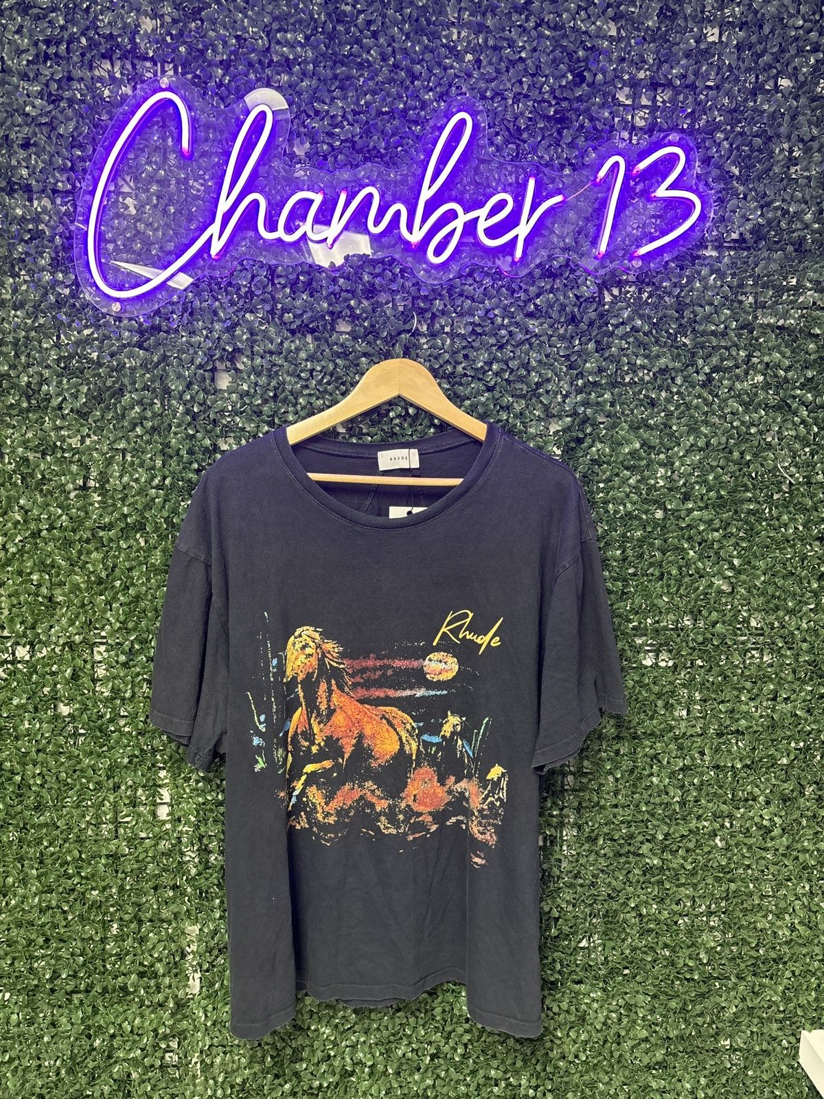 image of Rhude Third Horse T-Shirt Black Medium, Men's