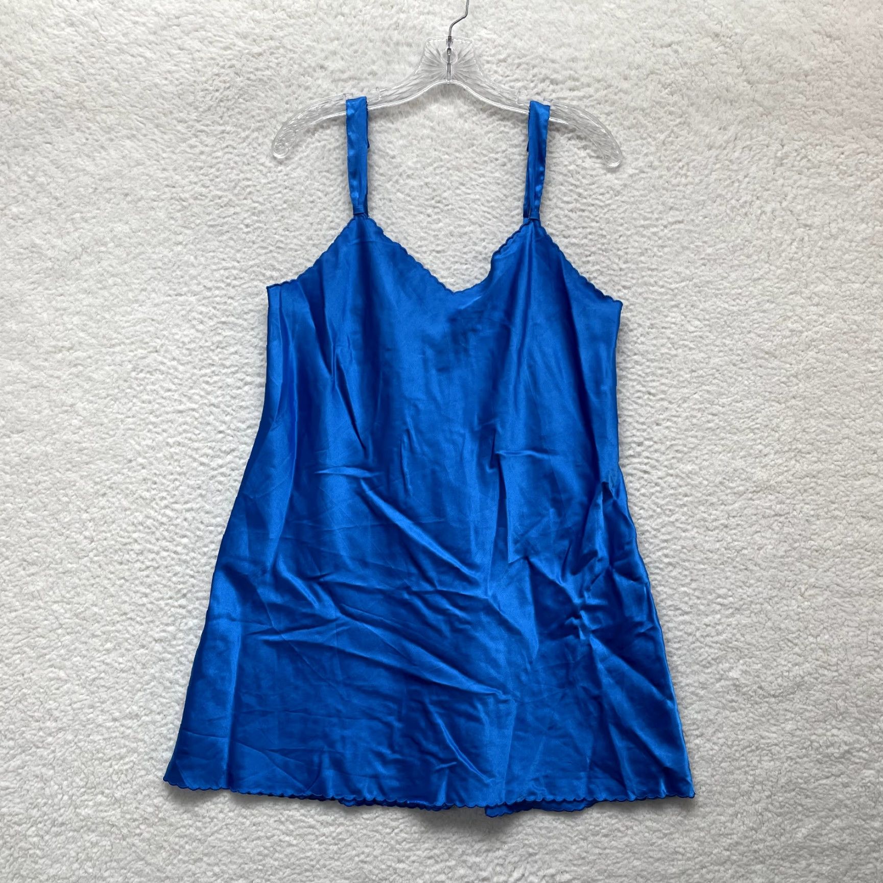 Vintage VINTAGE Morgan Taylor Slip Dress L Blue Satin Chemise Royal Cobalt Blue Size L / US 10 / IT 46 - 2 Thumbnail