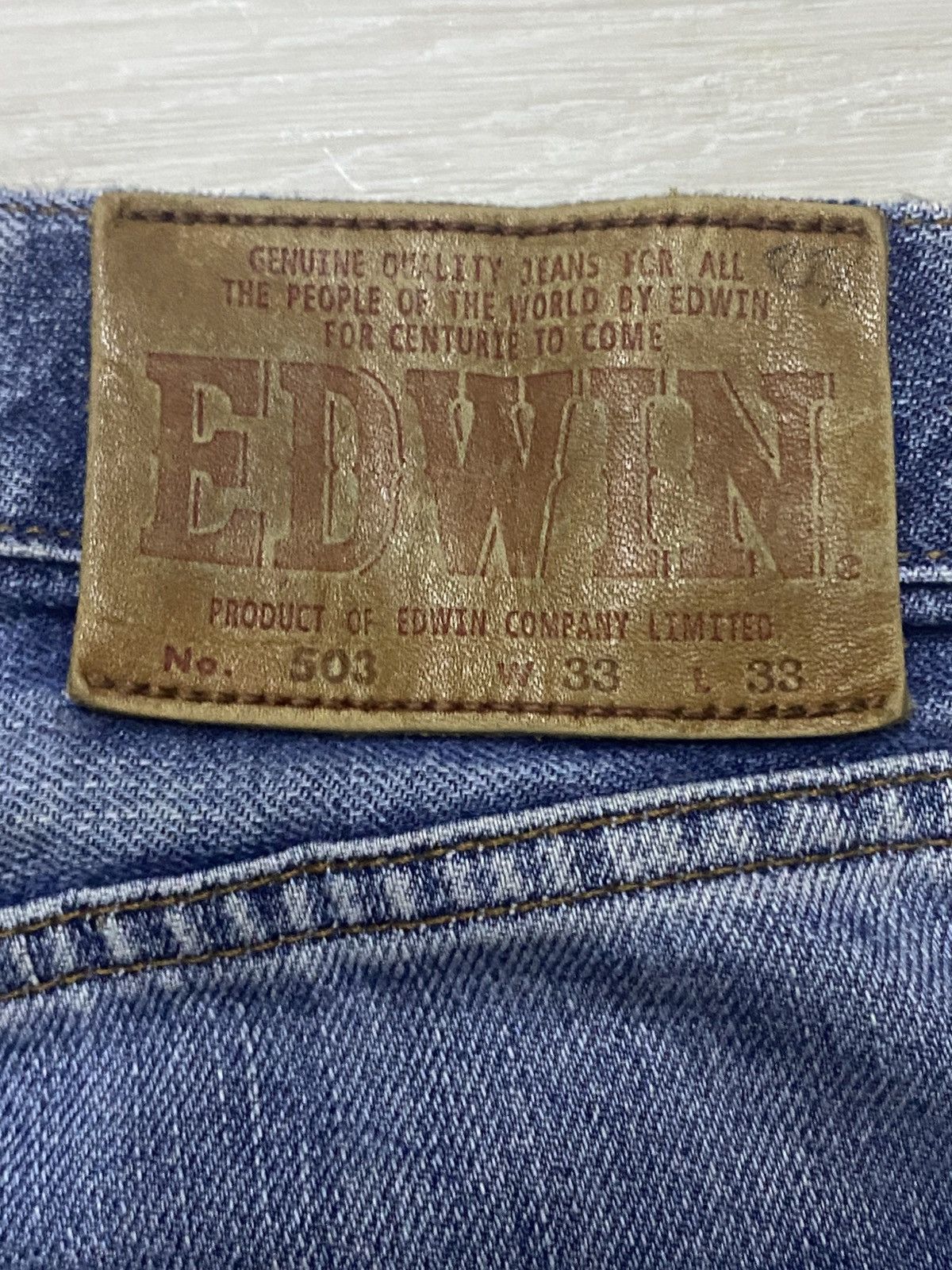 Edwin Vintage Edwin 503 Faded Wash Patches Distressed Loose Jeans Size US 35 - 9 Thumbnail