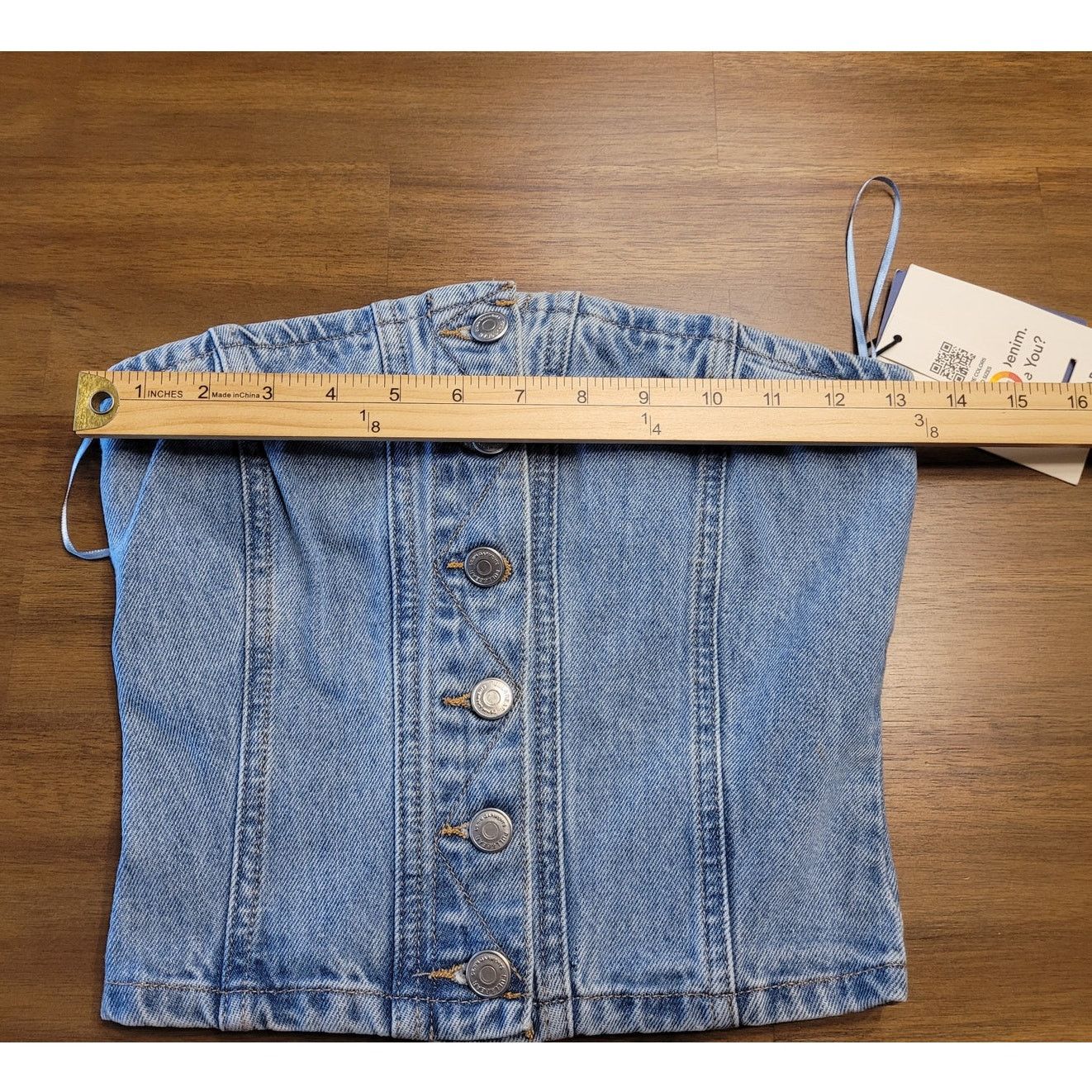 Pull & Bear NWT Denim Corset Strapless Bustier S Y2K Coquette Size S / US 4 / IT 40 - 6 Thumbnail