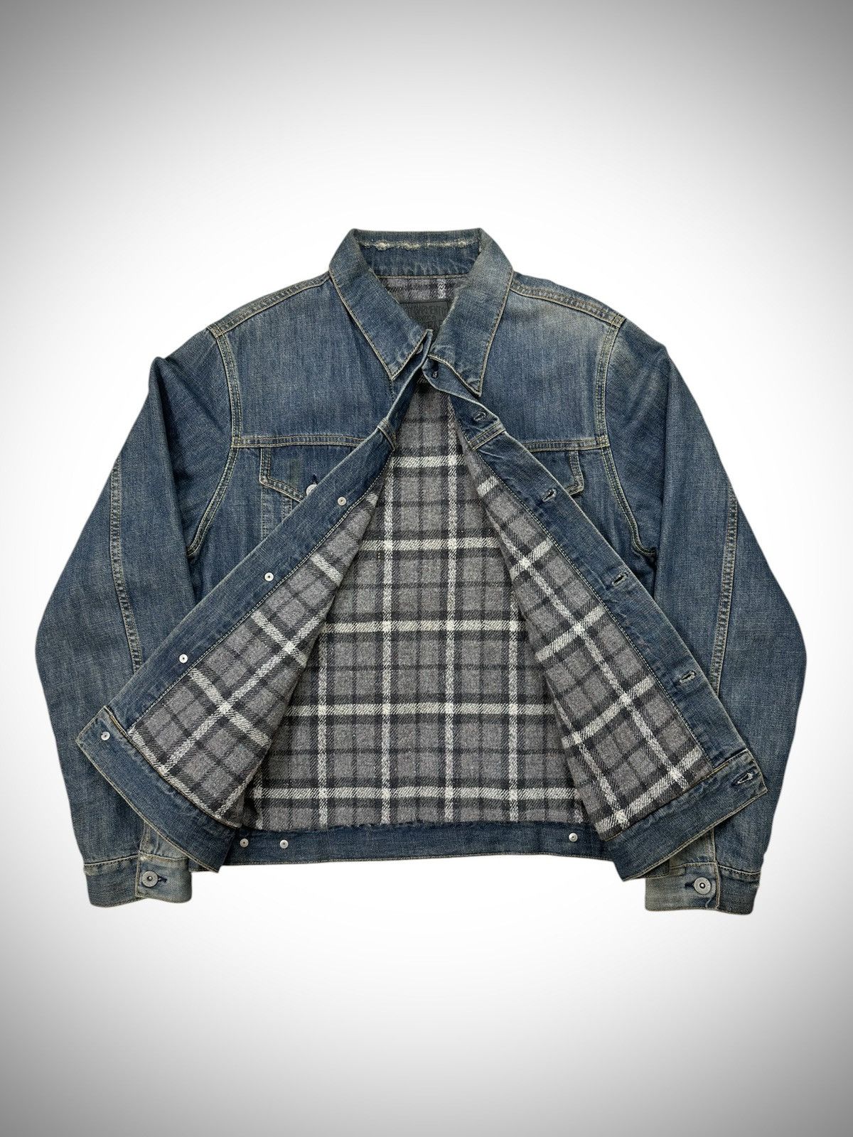 2000’s Vintage Stussy Work Gear Blanket Trucker Denim Jacket
