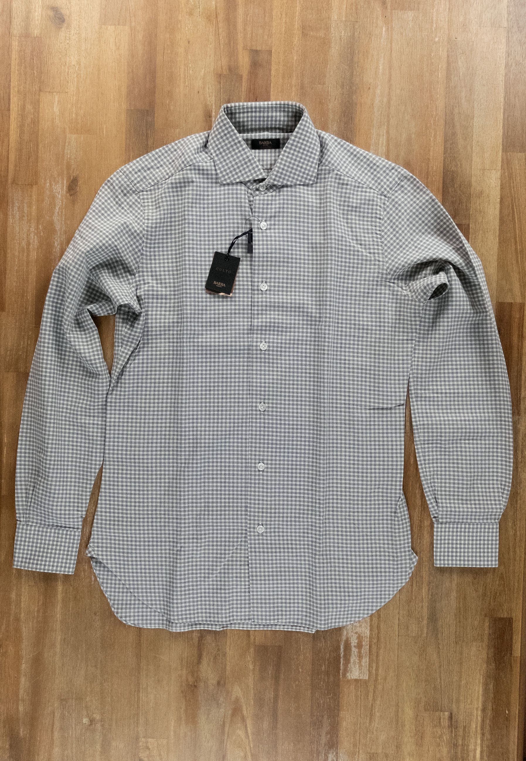 Barba Napoli BARBA Napoli Dandy Life gray check flannel cotton shirt 39 Size US M / EU 48-50 / 2 - 1 Thumbnail