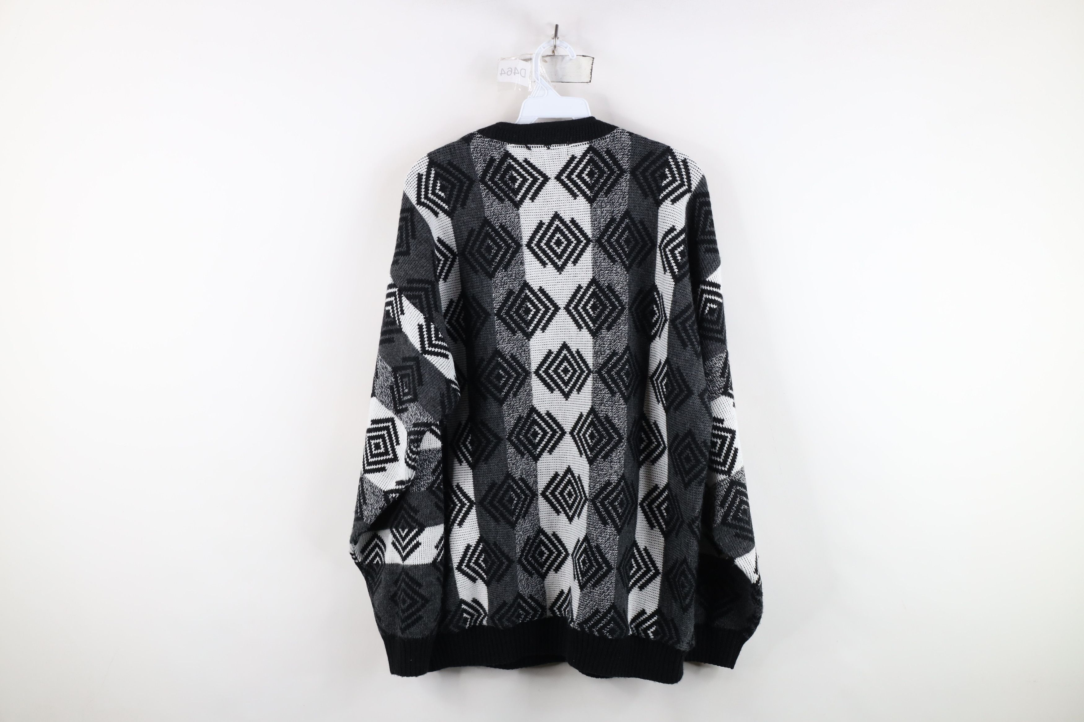 Vintage Vintage 90s Streetwear Geometric Marled Knit Sweater USA Size US XL / EU 56 / 4 - 7 Thumbnail