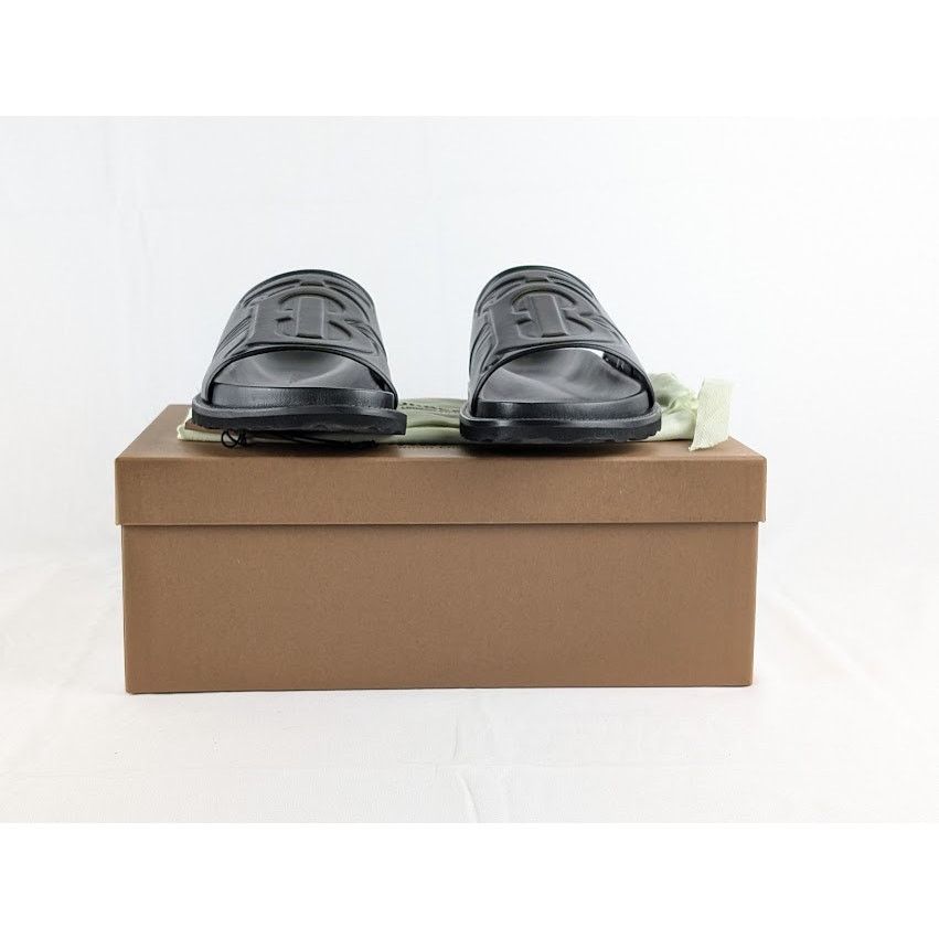 Burberry o1rshd1 Leather Embossed TB Monogram Slides in Black Size US 8 / EU 41 - 11 Thumbnail