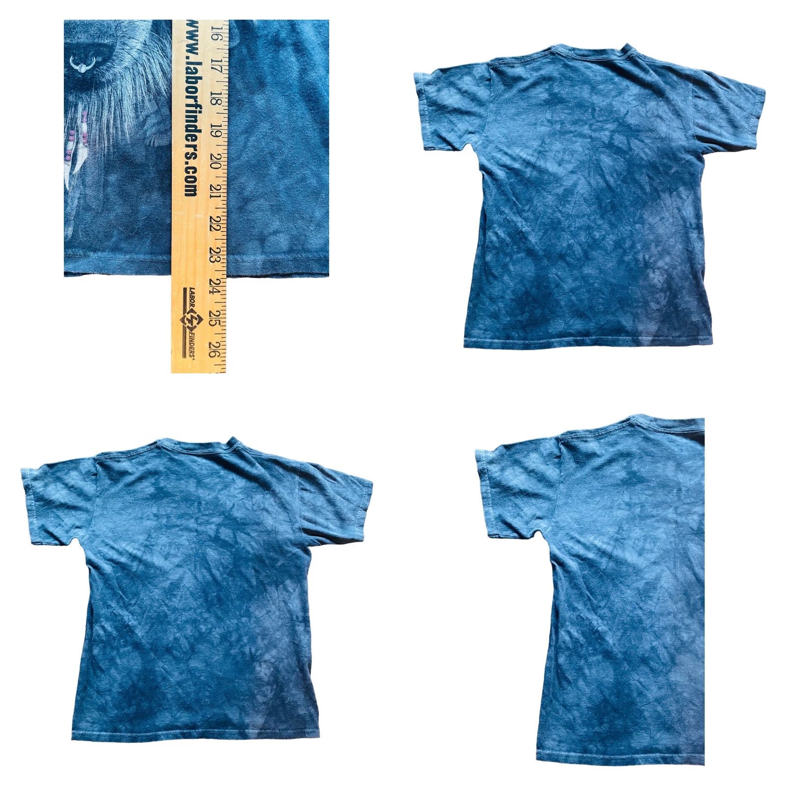 The Mountain The Mountain Women's Short Sleeve T-Shirt Wolf Wears Headphones Small Blue Tee Size S / US 4 / IT 40 - 8 Thumbnail