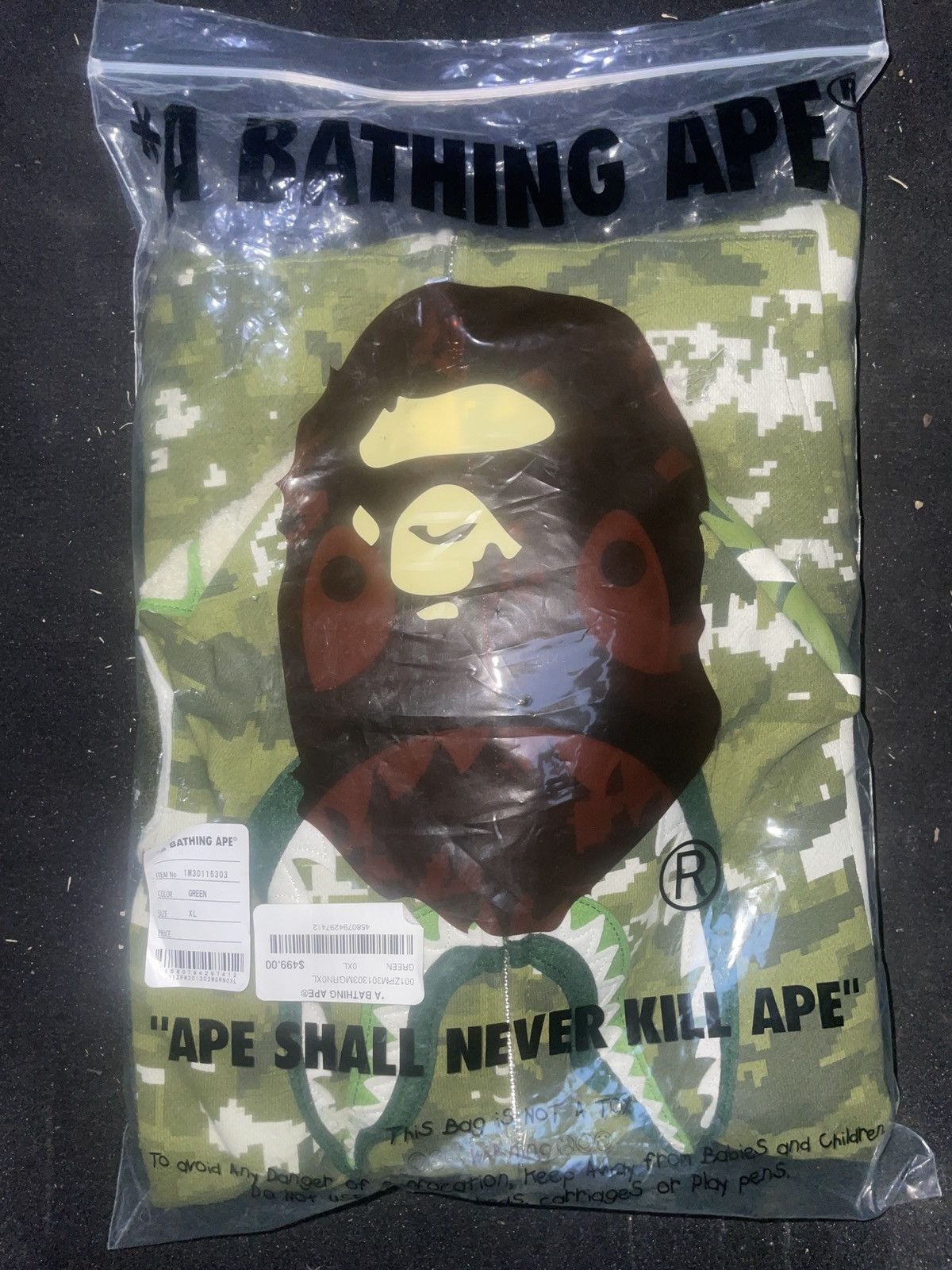 Bape *SOLD Bape Multi Pixel Camo Shark Hoodie Size US XL / EU 56 / 4 - 1 Thumbnail