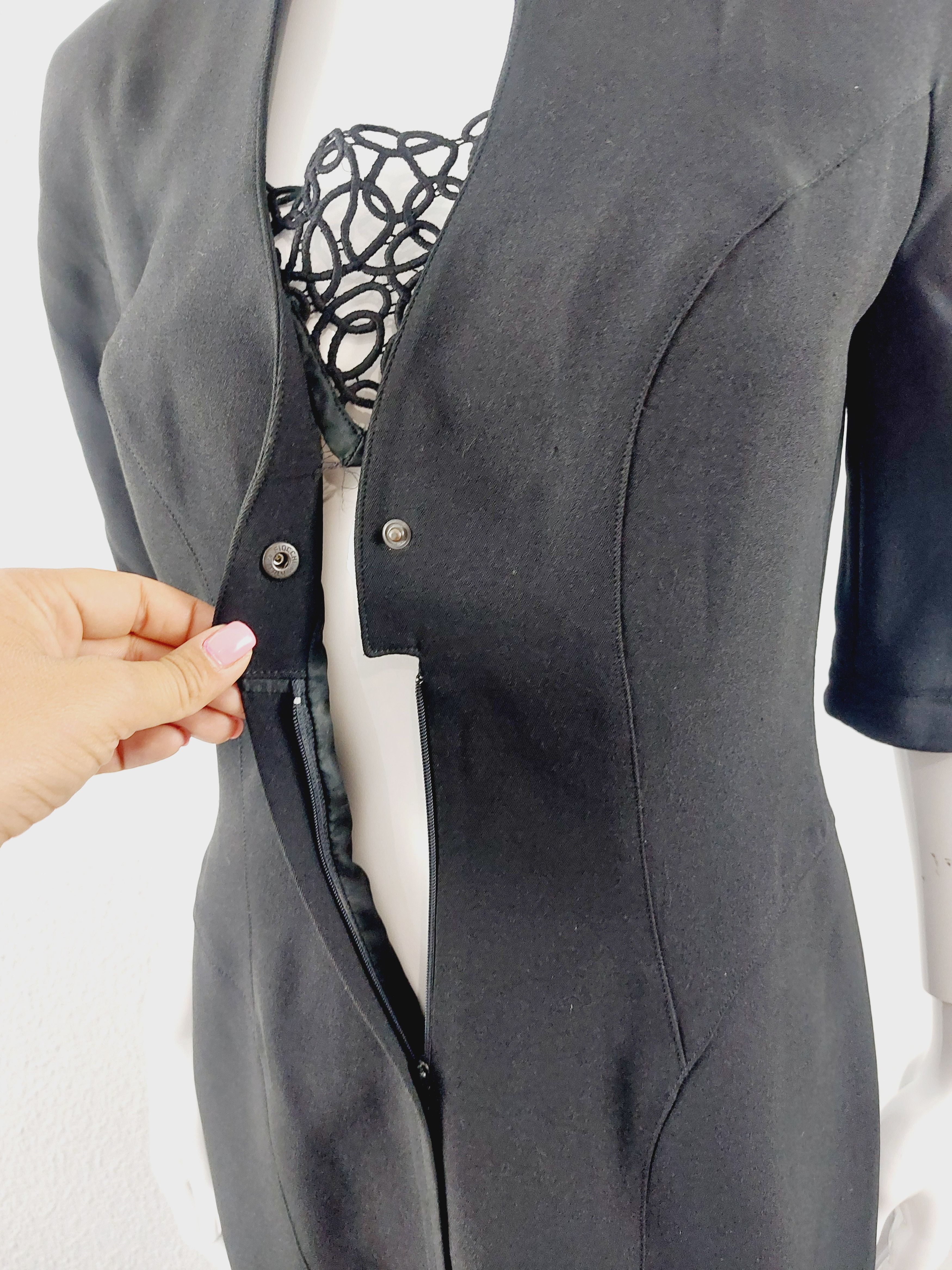 Thierry Mugler Thierry Mugler Archival Black Lace Open Back Cocktail Dress Size S / US 4 / IT 40 - 15 Thumbnail