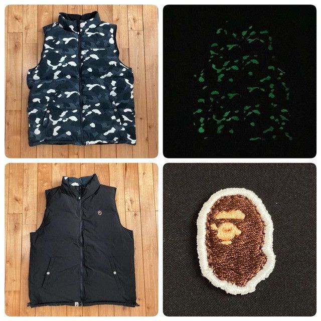 Bape 💫Glow in the dark💫 Reversible Down Vest BAPE City Camo APE Size US L / EU 52-54 / 3 - 1 Thumbnail